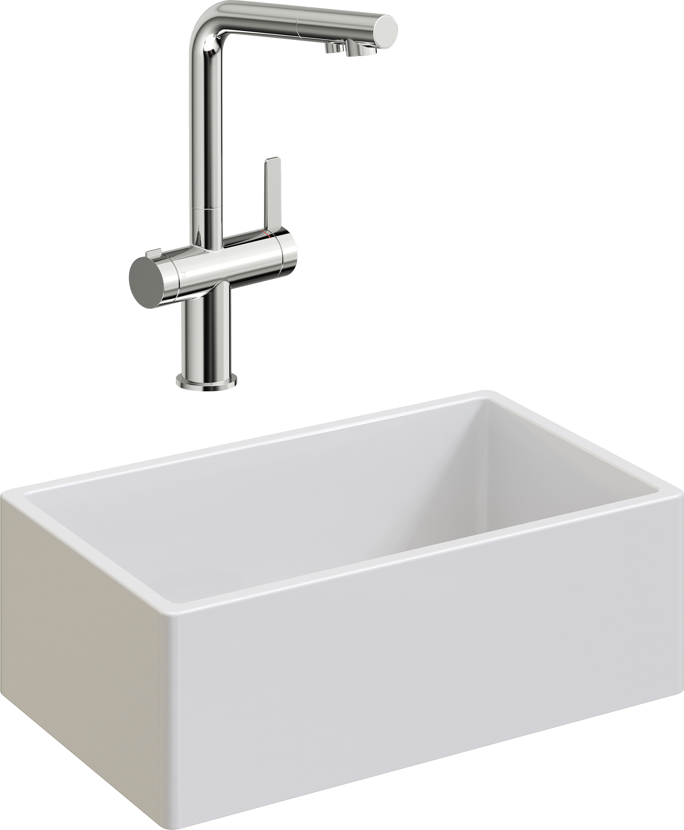 Комплект Мойка Domaci Сиена 50276-101 белый глянец + Смеситель STWORKI 23020-648/1BG-IG11