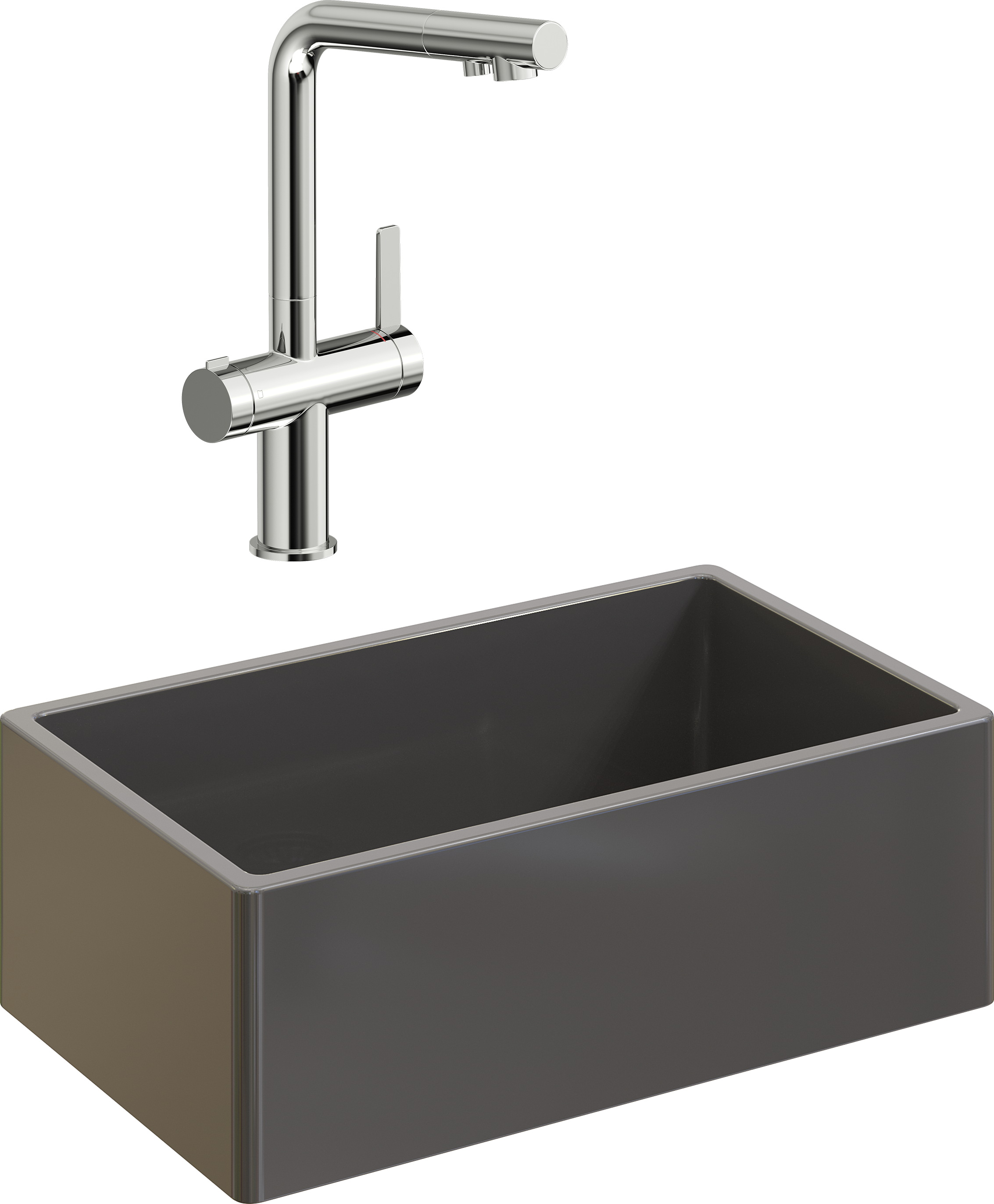 Комплект Мойка Domaci Сиена 50276-112 антрацит + Смеситель STWORKI 23020-648/1BG-IG11
