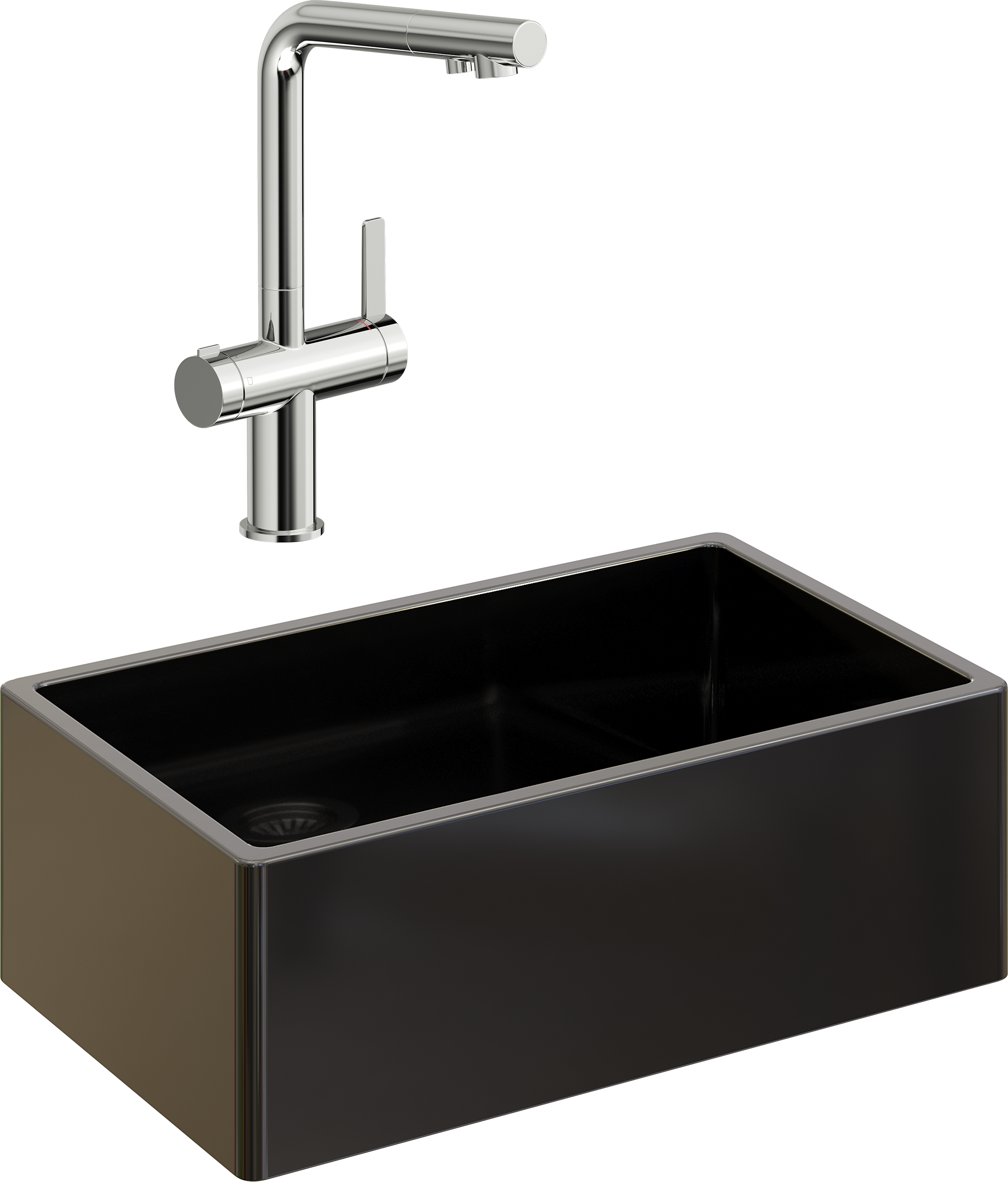 Комплект Мойка Domaci Сиена 50276-110 черная матовая + Смеситель STWORKI 23020-648/1BG-IG11