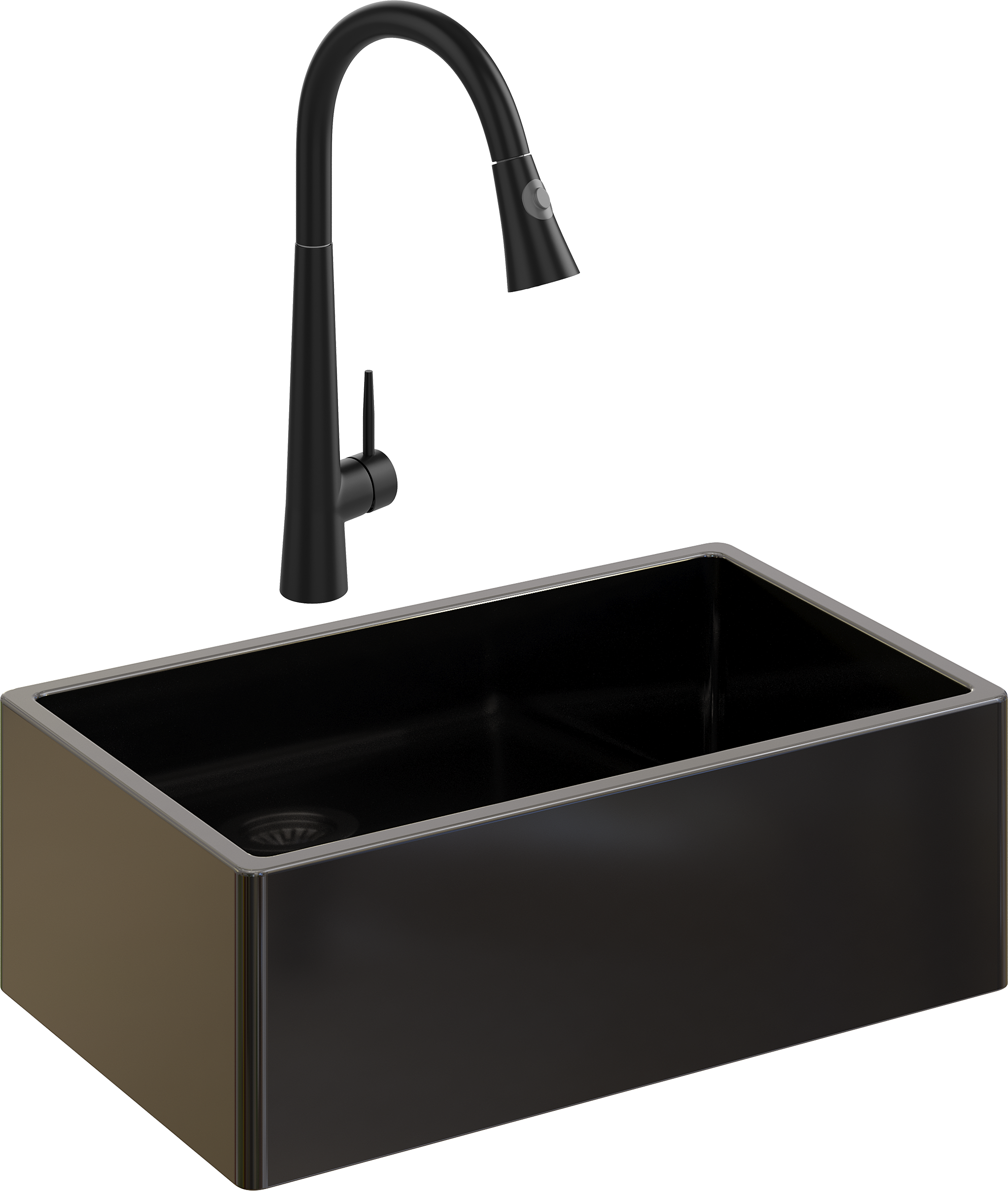 Комплект Мойка кухонная Domaci Сиена 50276-110 черная матовая + Смеситель Ливорно WFD04098 черный
