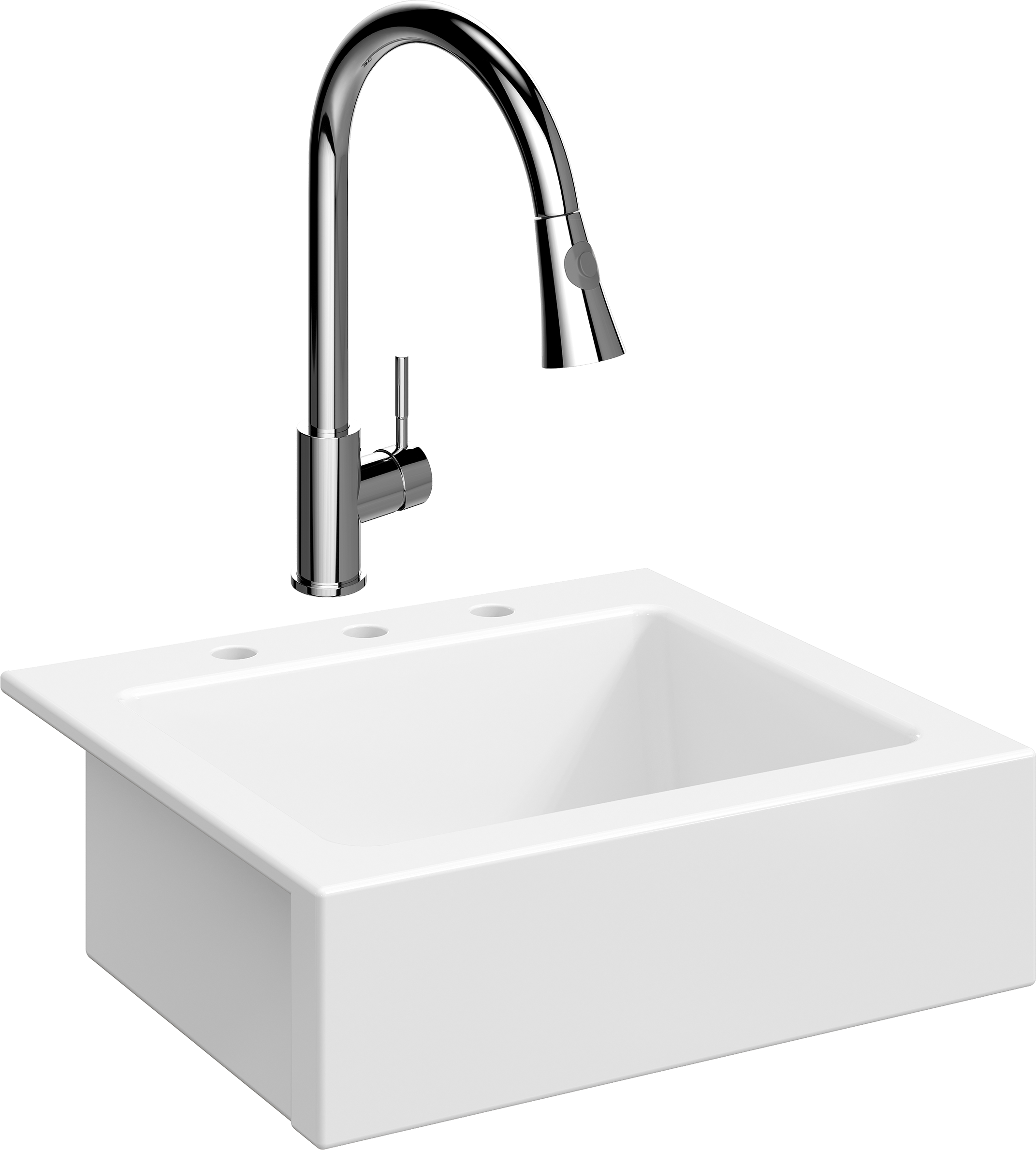 Комплект Мойка Domaci Сиена 50166-101 с 3 отверстиями, белый глянец + Смеситель Ливорно WFD04093