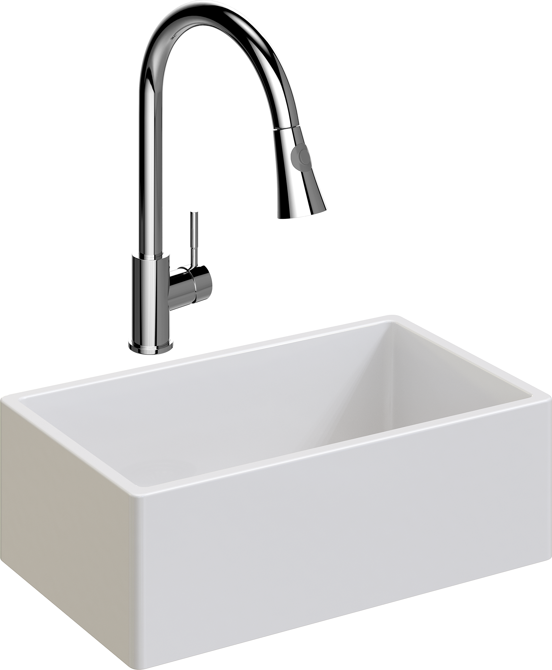 Комплект Мойка кухонная Domaci Сиена 50276-101 белый глянец + Смеситель Ливорно WFD04093