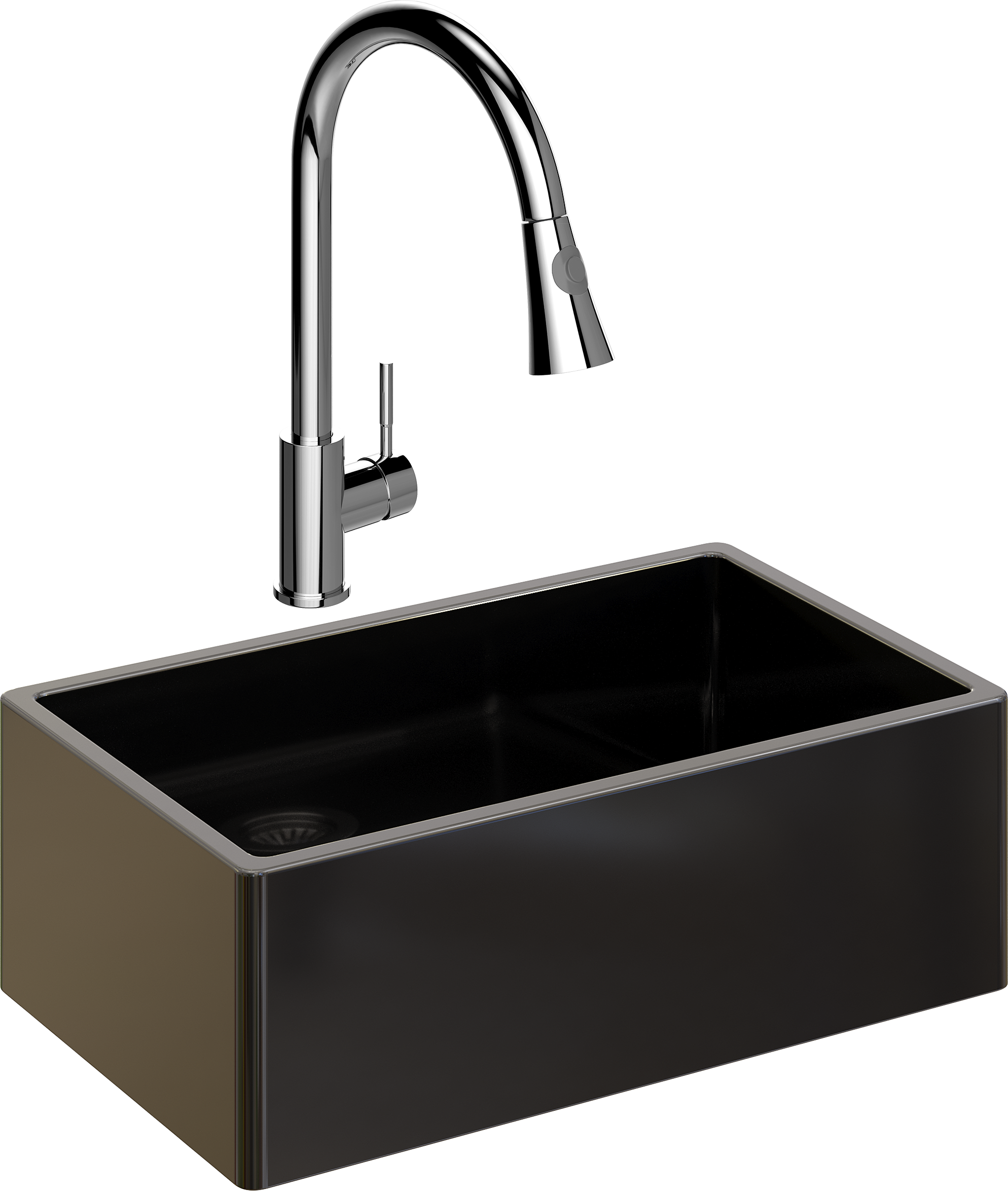 Комплект Мойка Domaci Сиена 50276-110 черная матовая + Смеситель Ливорно WFD04093