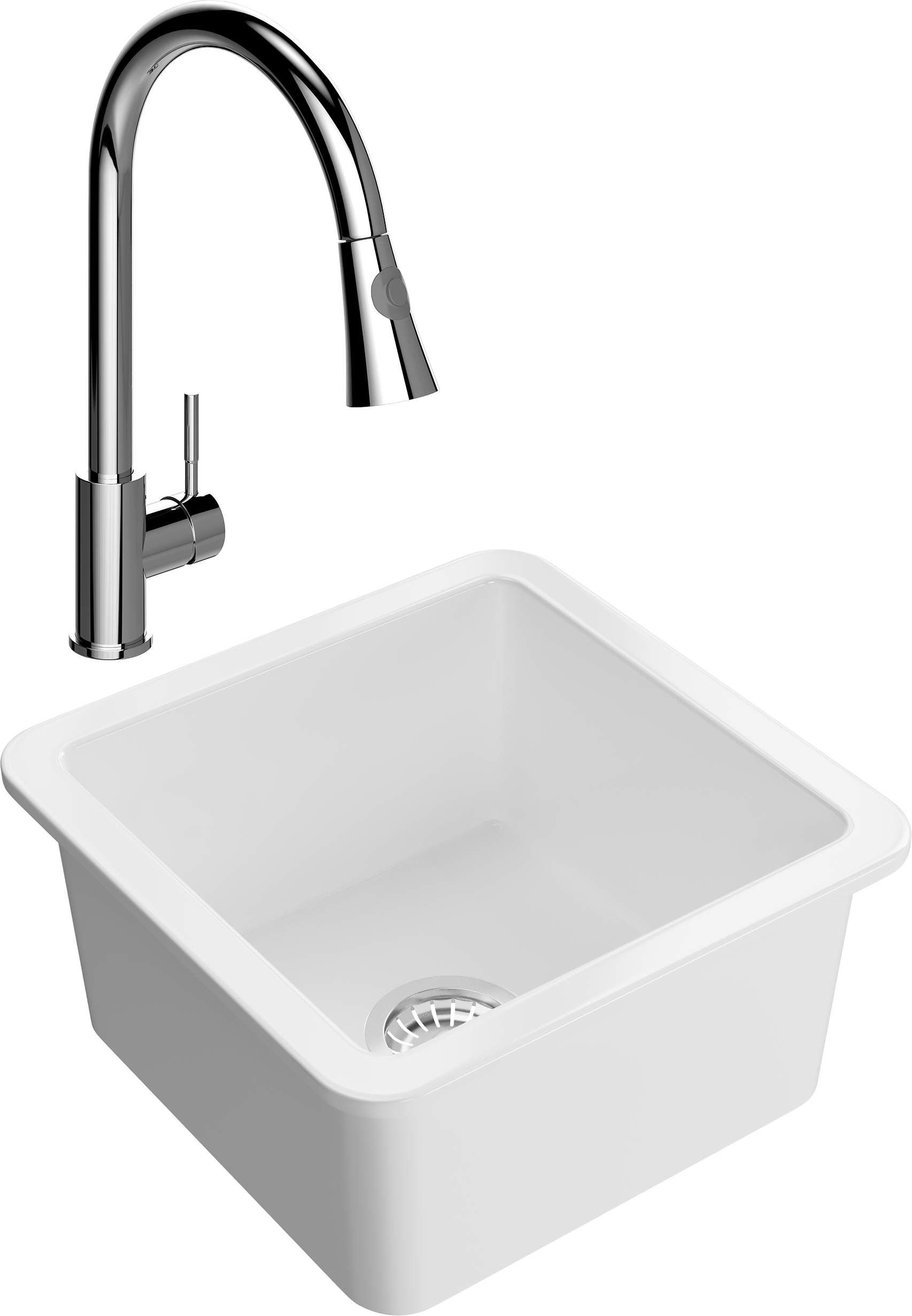 Комплект Мойка Domaci Сиена 50345-101 белый глянец + Смеситель Ливорно WFD04093