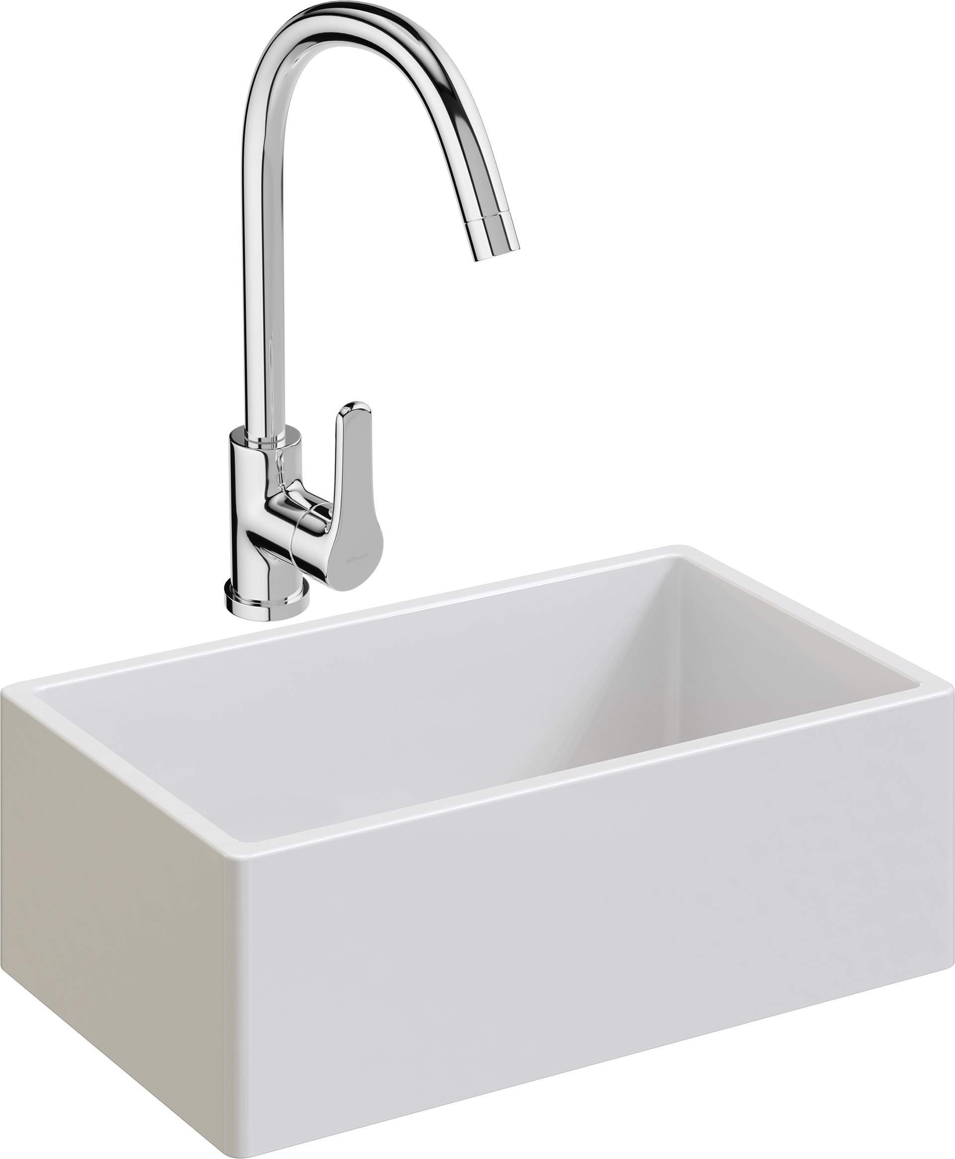 Комплект Мойка Domaci Сиена 50276-101 белый глянец + Смеситель Ливорно 33110-205/1CG-IG11