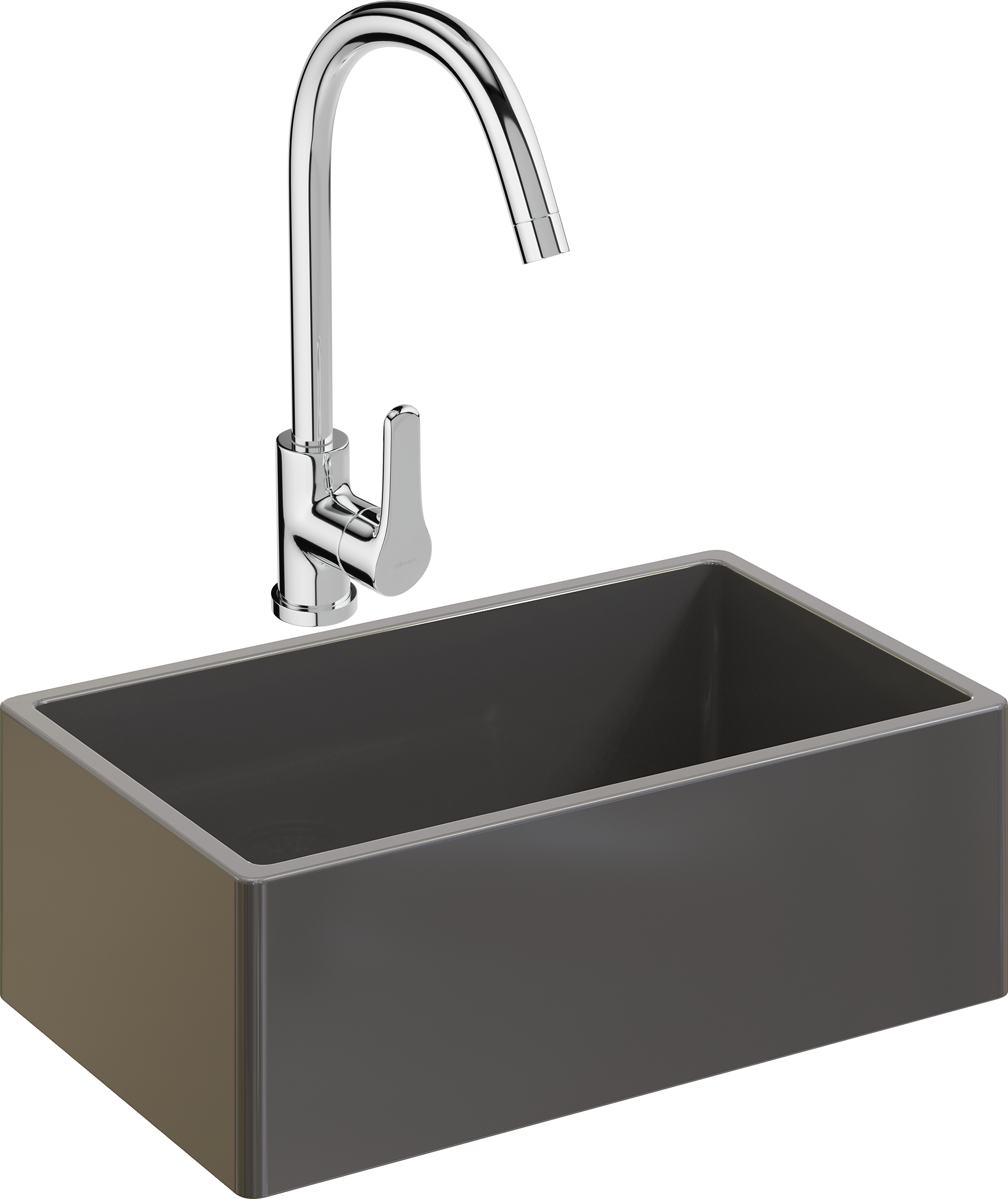 Комплект Мойка Domaci Сиена 50276-112 антрацит + Смеситель Ливорно 33110-205/1CG-IG11