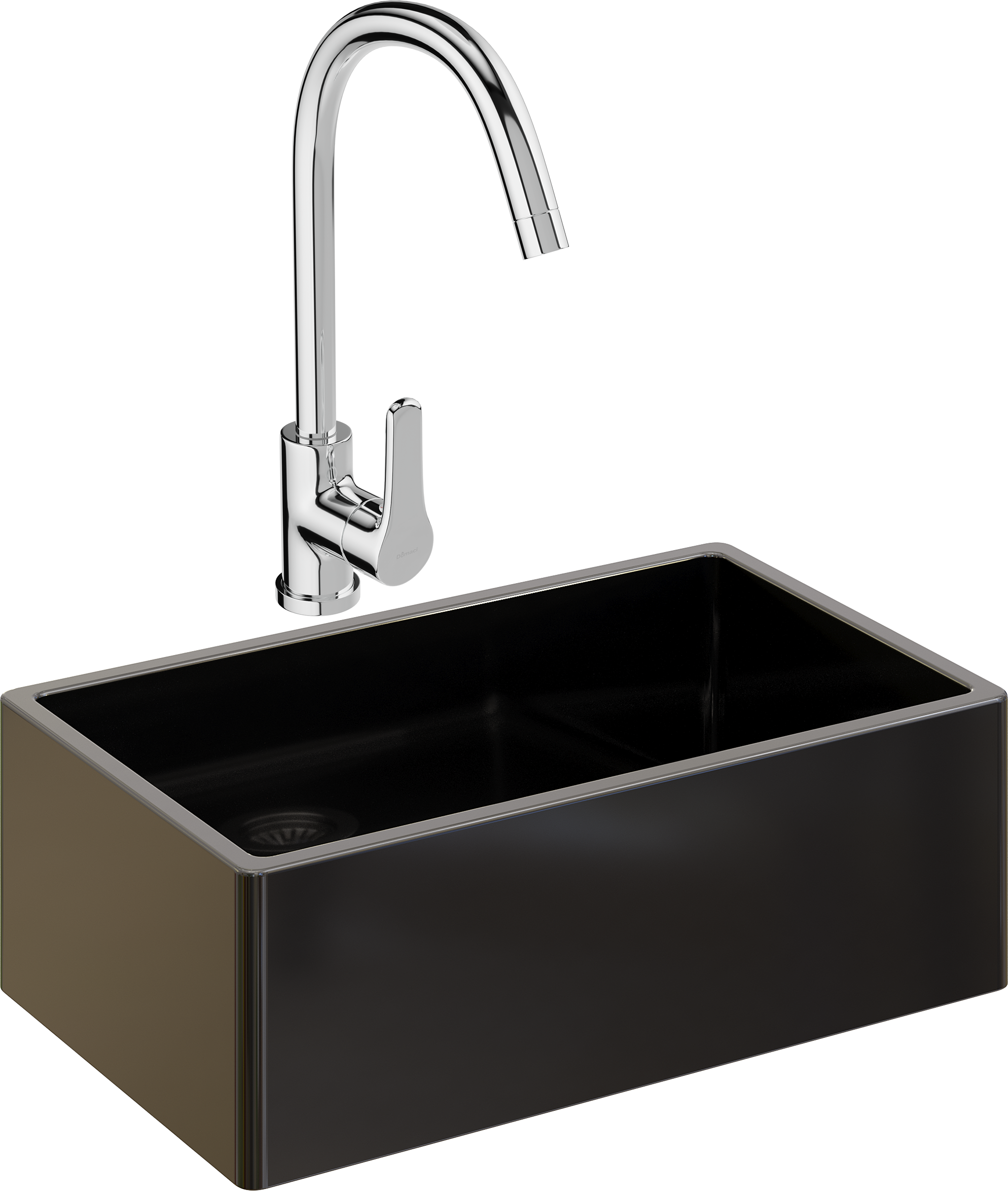 Комплект Мойка Domaci Сиена 50276-110 черная матовая + Смеситель Ливорно 33110-205/1CG-IG11