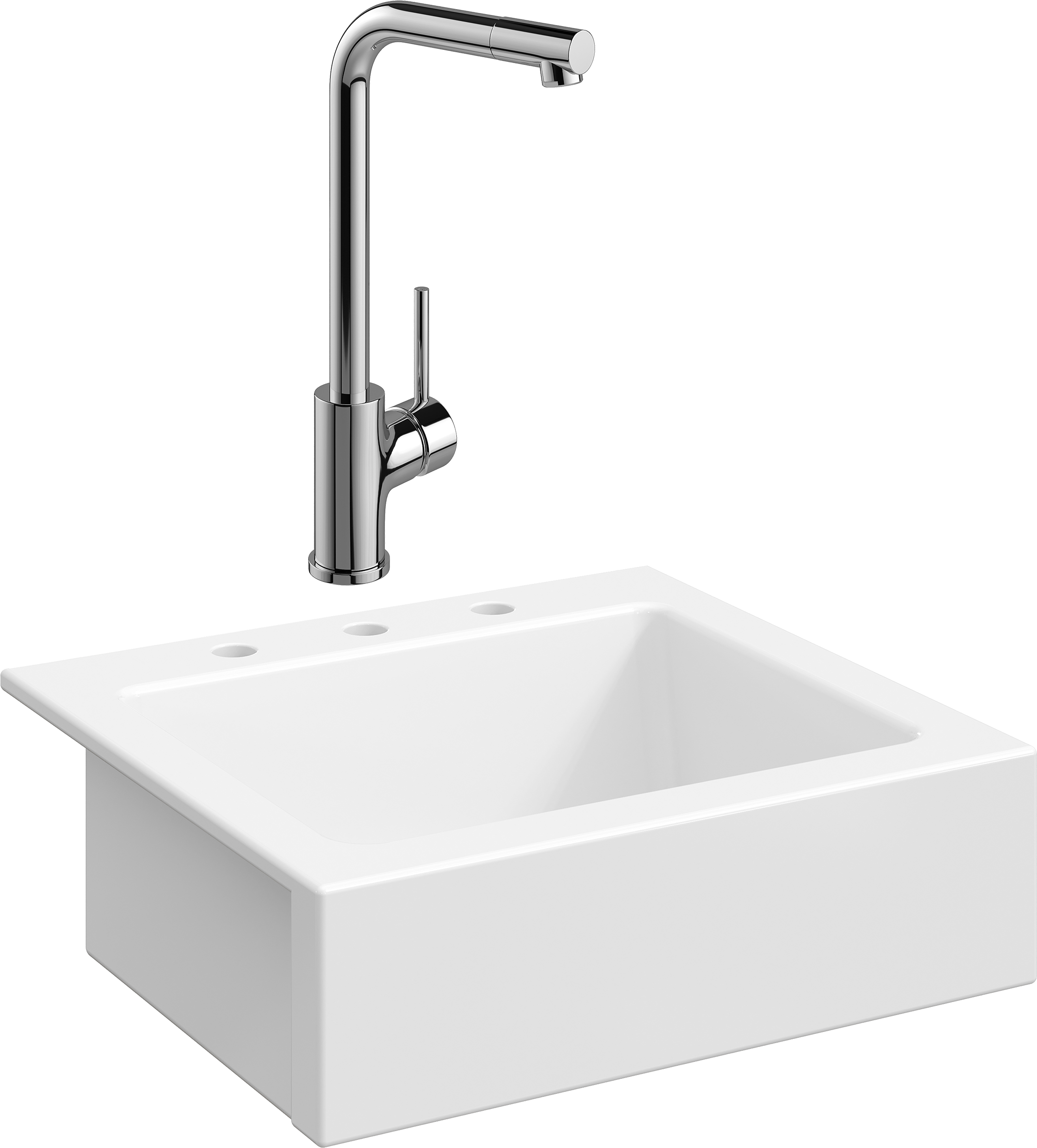 Комплект Мойка Domaci Сиена 50166-101 с 3 отверстиями, белый глянец + Смеситель Ливорно WFD05002K