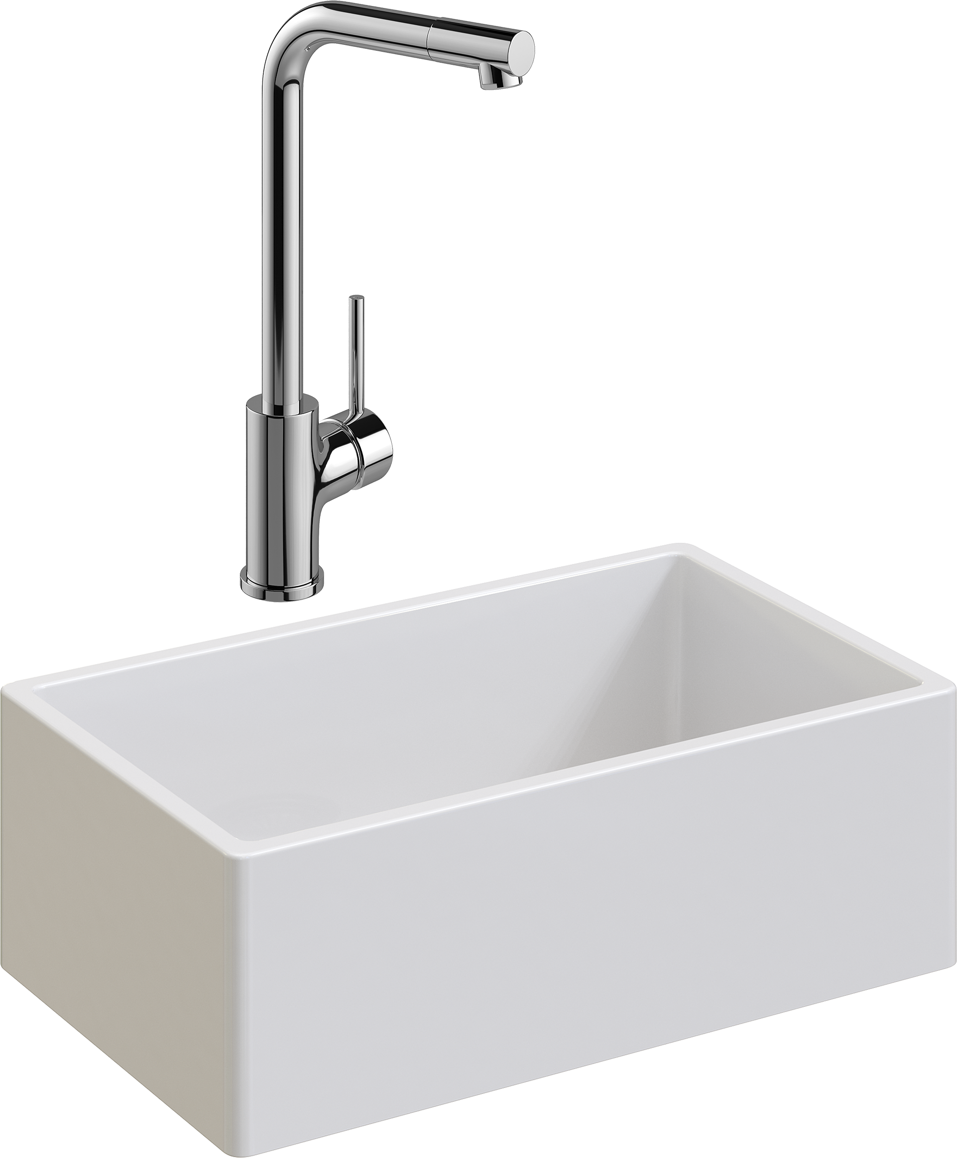 Комплект Мойка Domaci Сиена 50276-101 белый глянец + Смеситель Ливорно WFD05002K