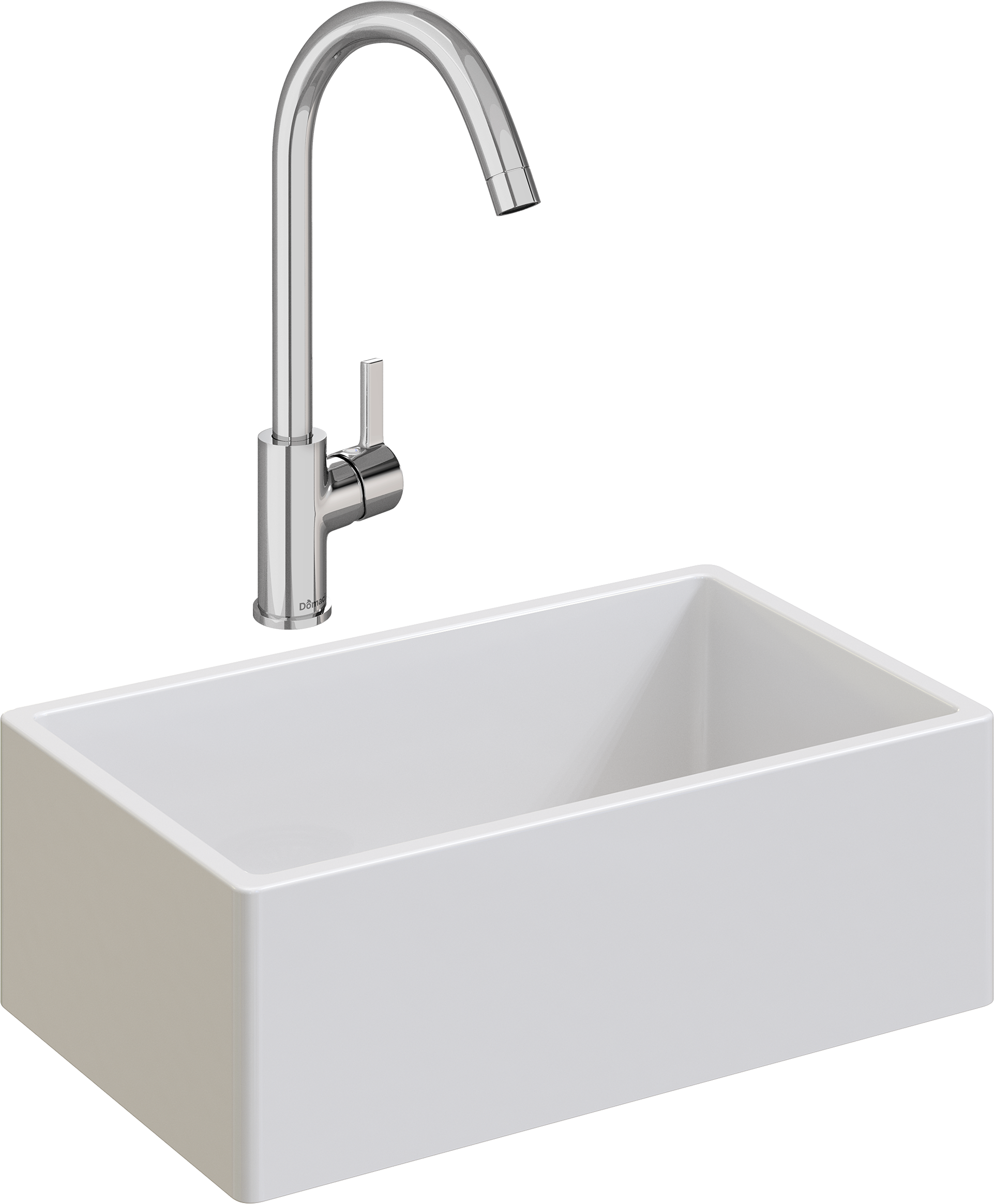 Комплект Мойка Domaci Сиена 50276-101 белый глянец + Смеситель Ливорно