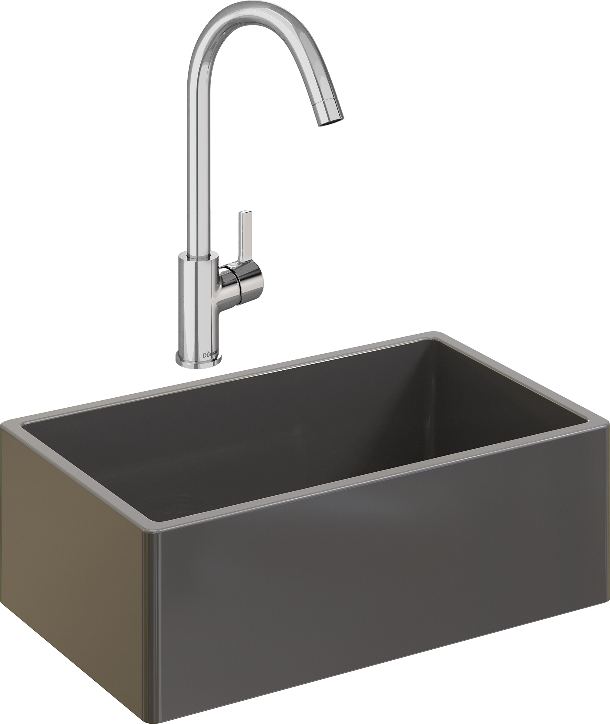 Комплект Мойка Domaci Сиена 50276-112 антрацит + Смеситель Ливорно 33080-229/1GB-IG11