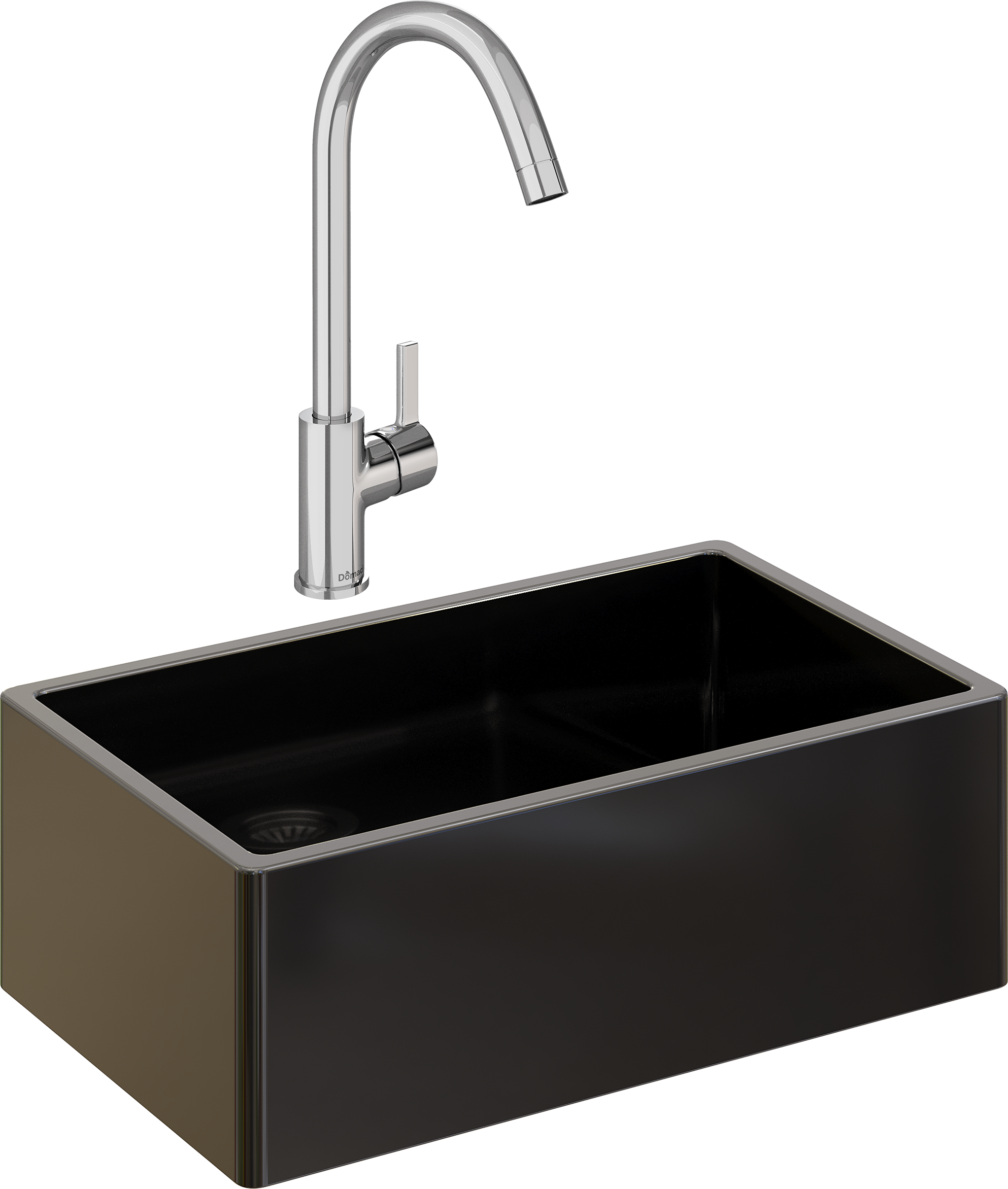 Комплект Мойка Domaci Сиена 50276-110 черная матовая + Смеситель Ливорно 33080-229/1GB-IG11