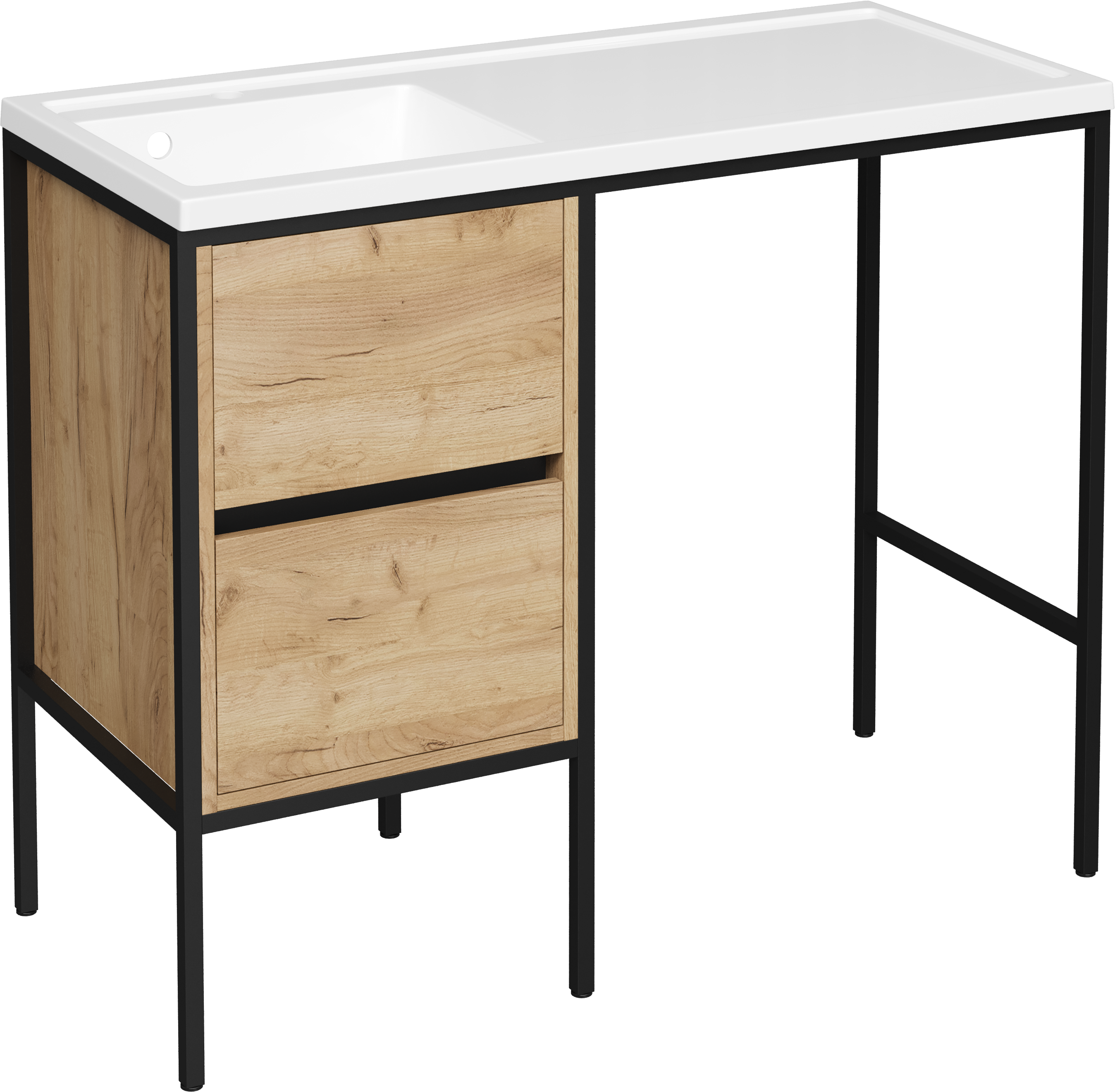 Тумба с раковиной STWORKI Флом 110 древесная, под стиральную машину L