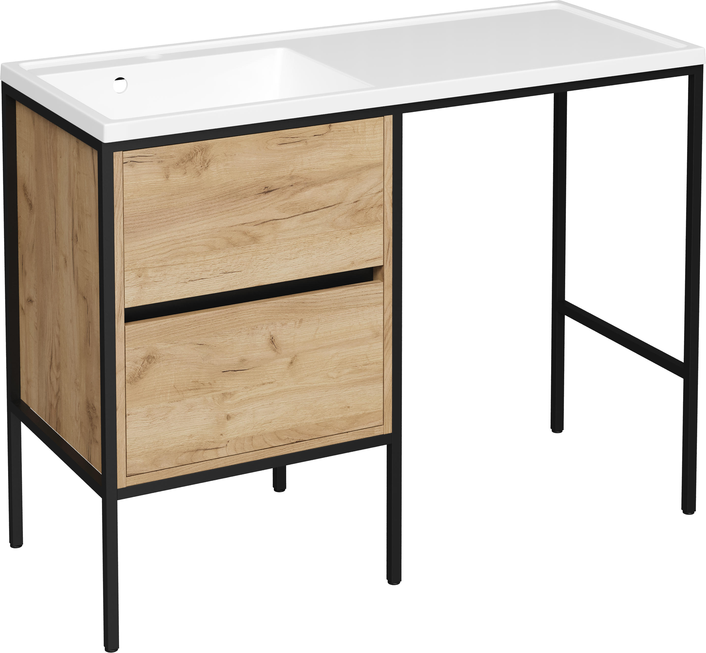 Тумба с раковиной STWORKI Флом 120 древесная, под стиральную машину L