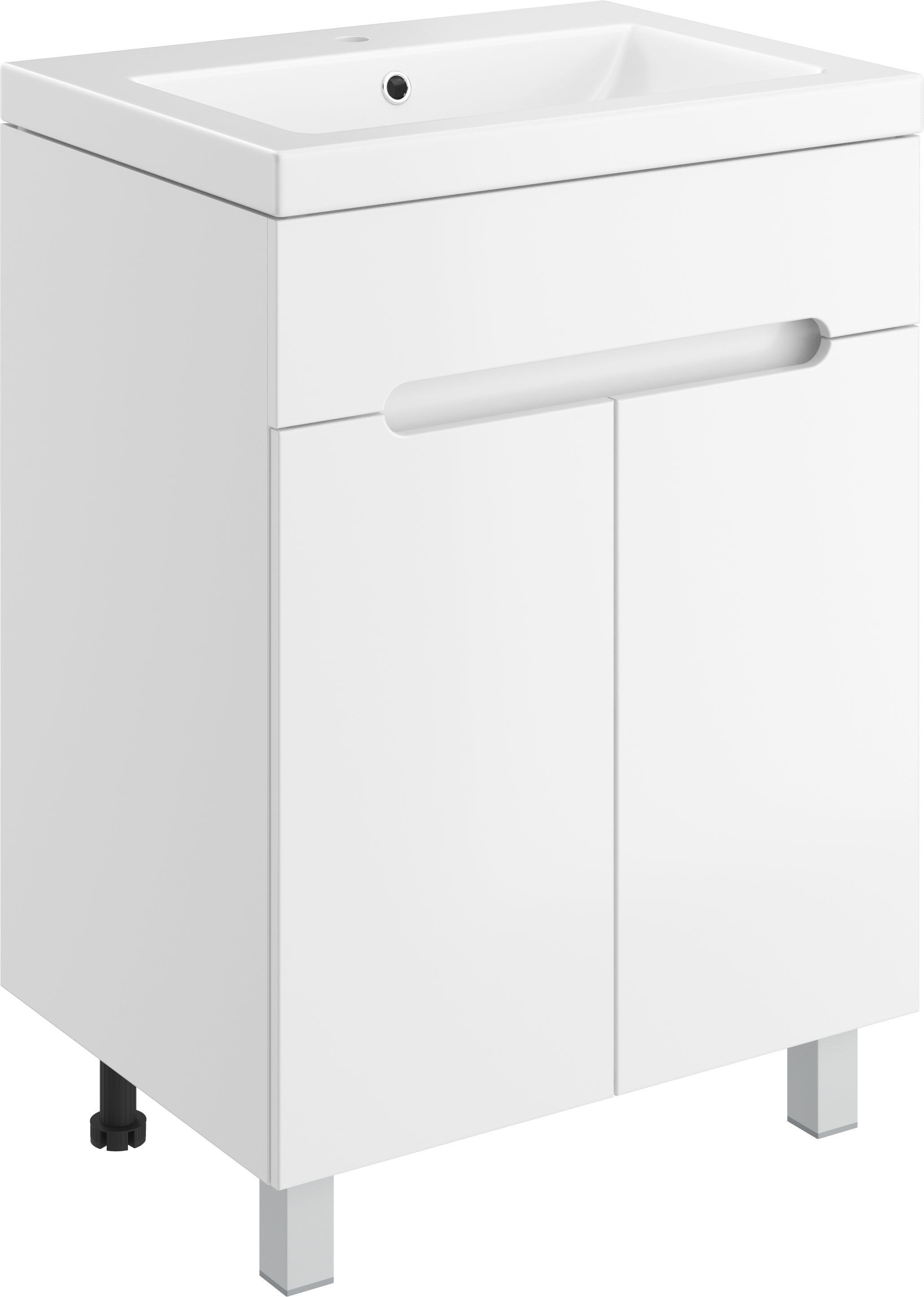 Тумба с раковиной DIWO Коломна 60 напольная, глянцевая белая