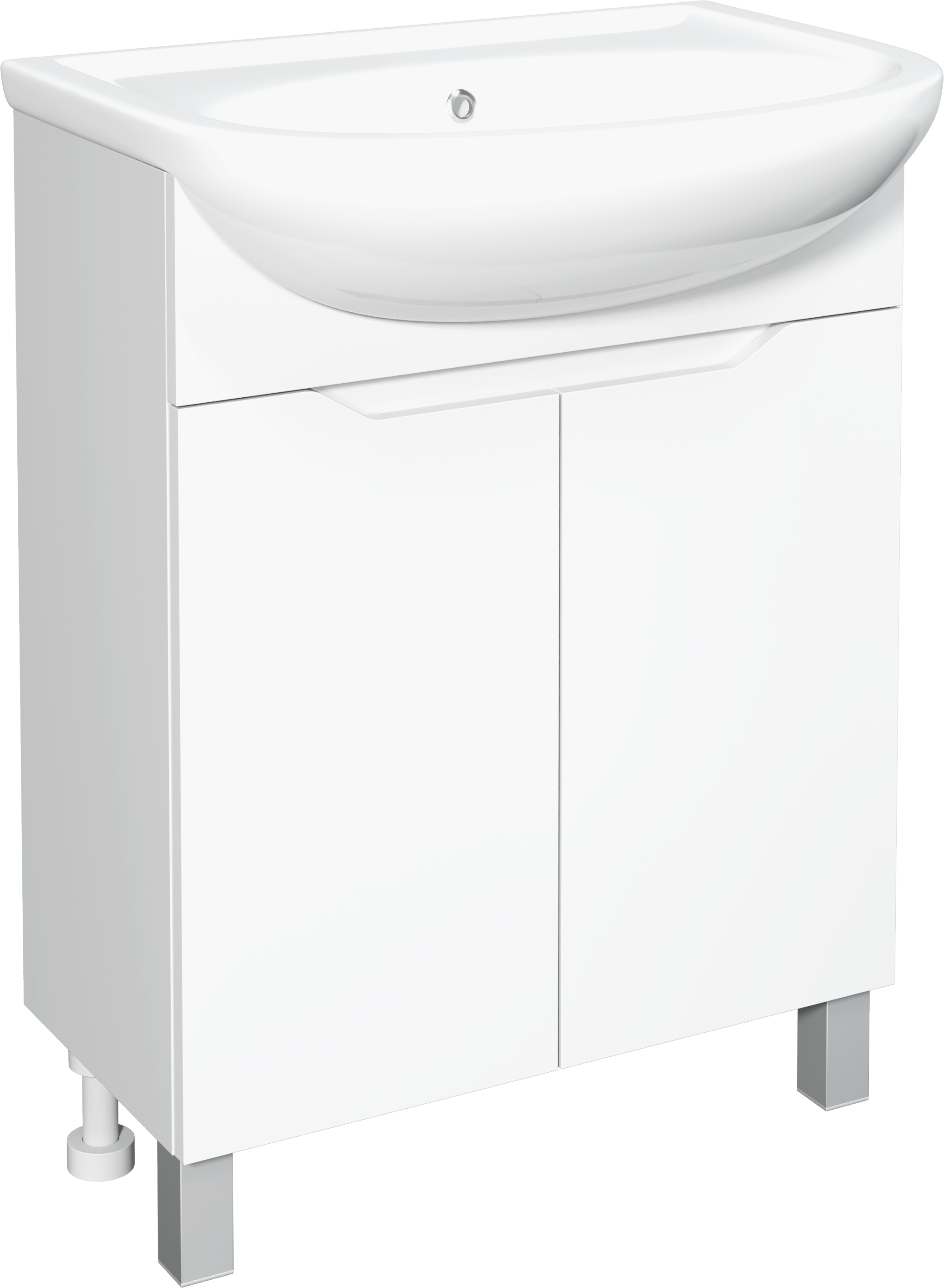 Тумба с раковиной DIWO Адлер 65 напольная, глянцевая белая