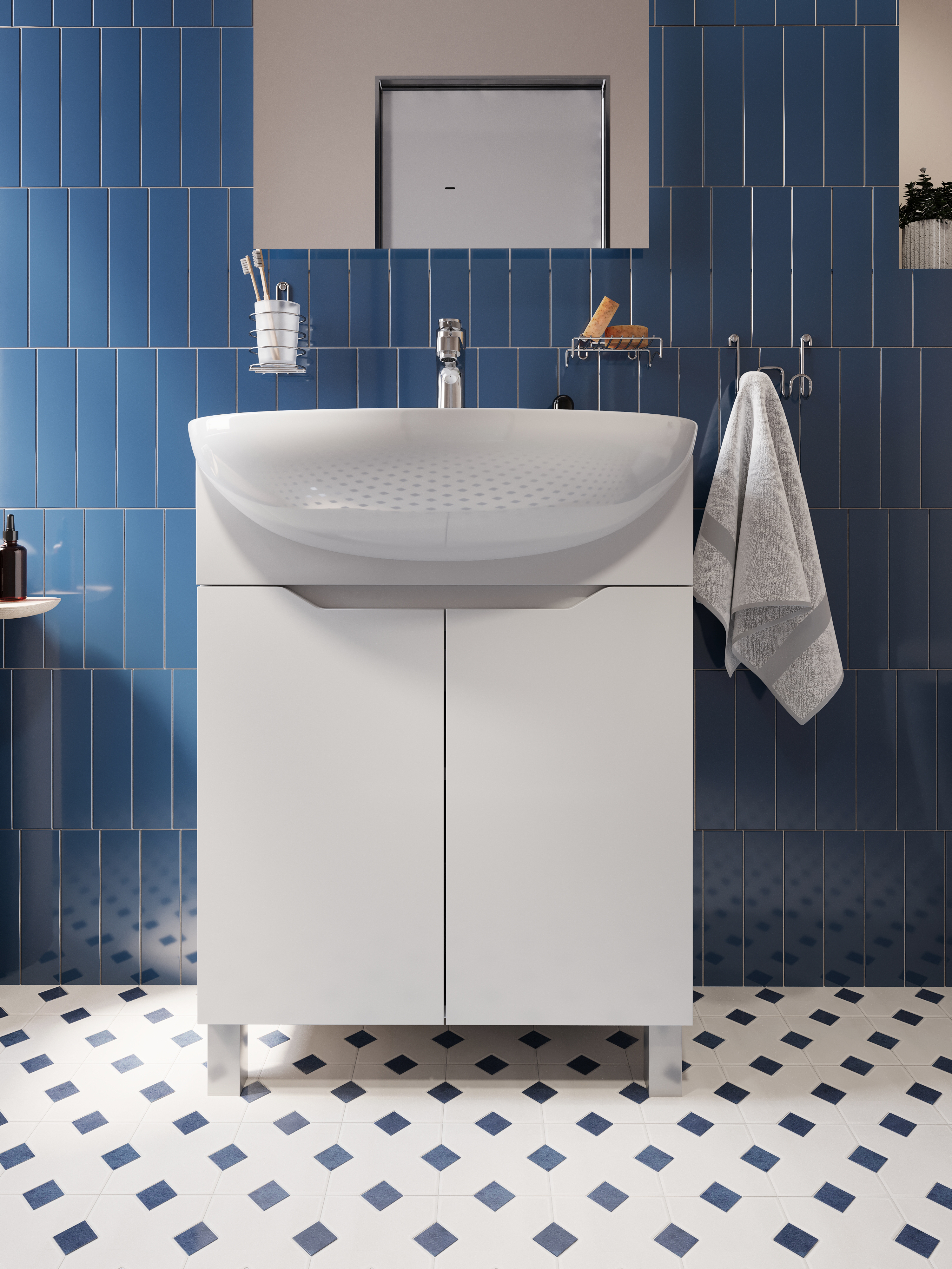 Тумба под раковину без столешницы DIWO Адлер 65 напольная, глянцевая белая