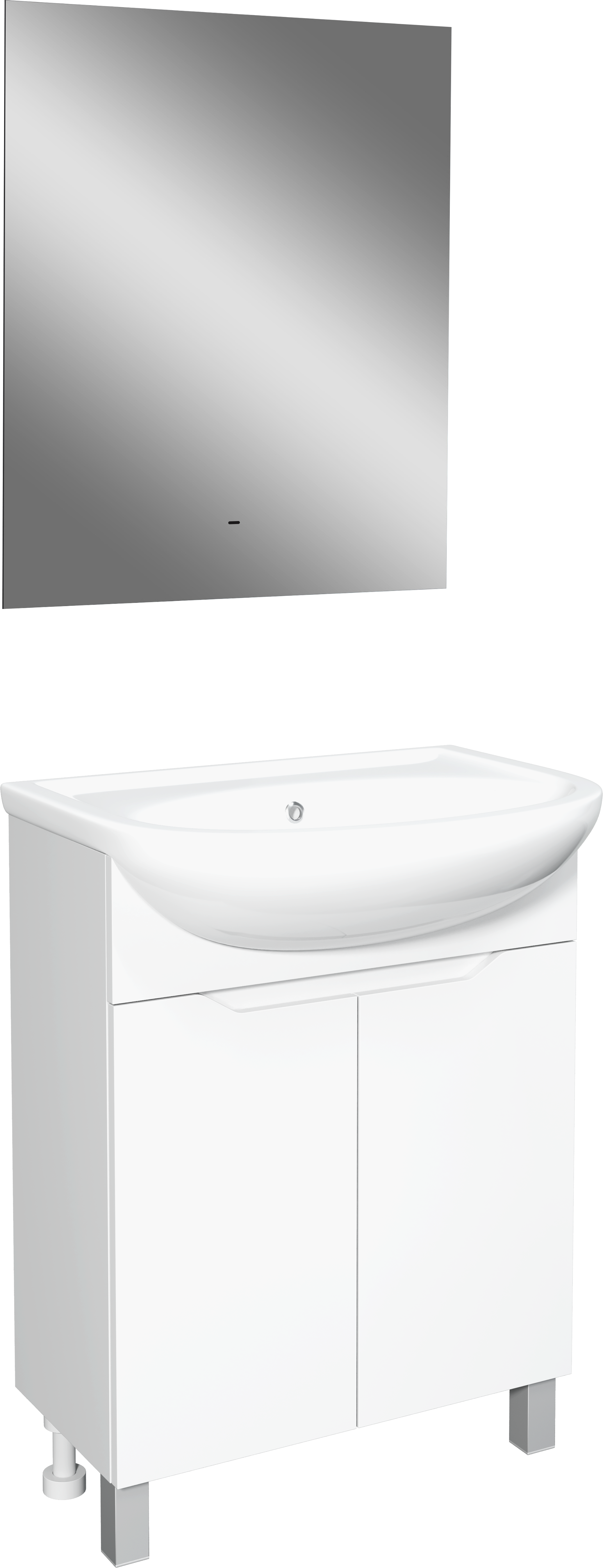 Мебель для ванной комнаты DIWO Адлер 65 напольная, глянцевая белая