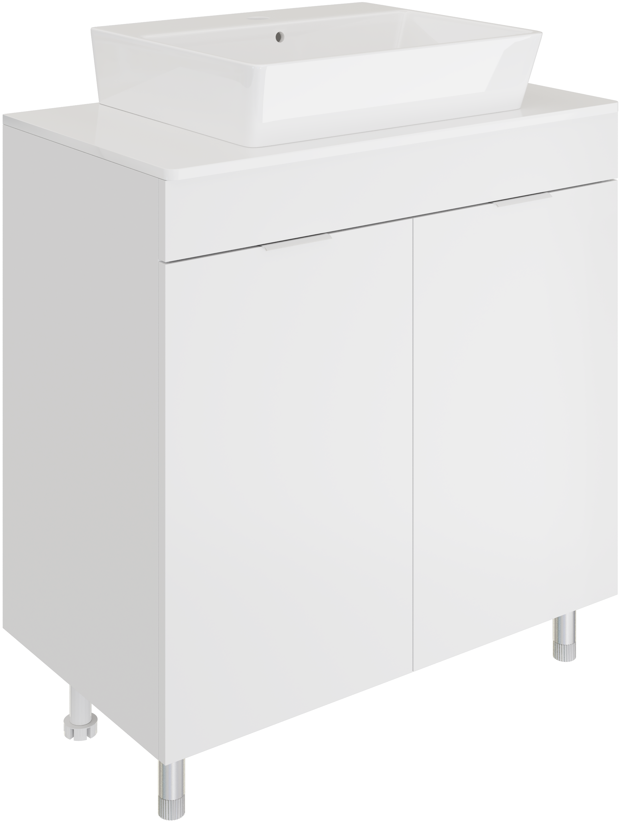 Тумба с раковиной DIWO Анапа 80 напольная, столешница белый