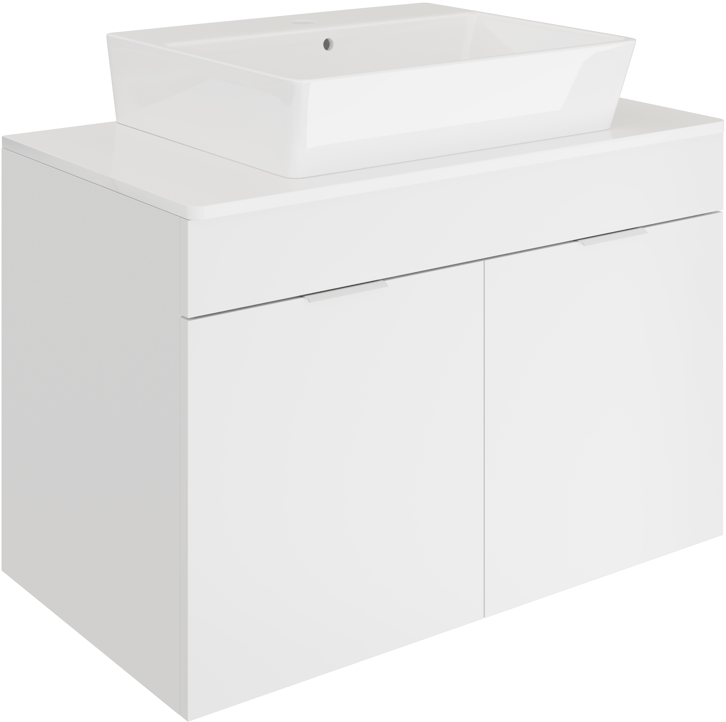 Тумба с раковиной DIWO Анапа 80 подвесная, столешница белый