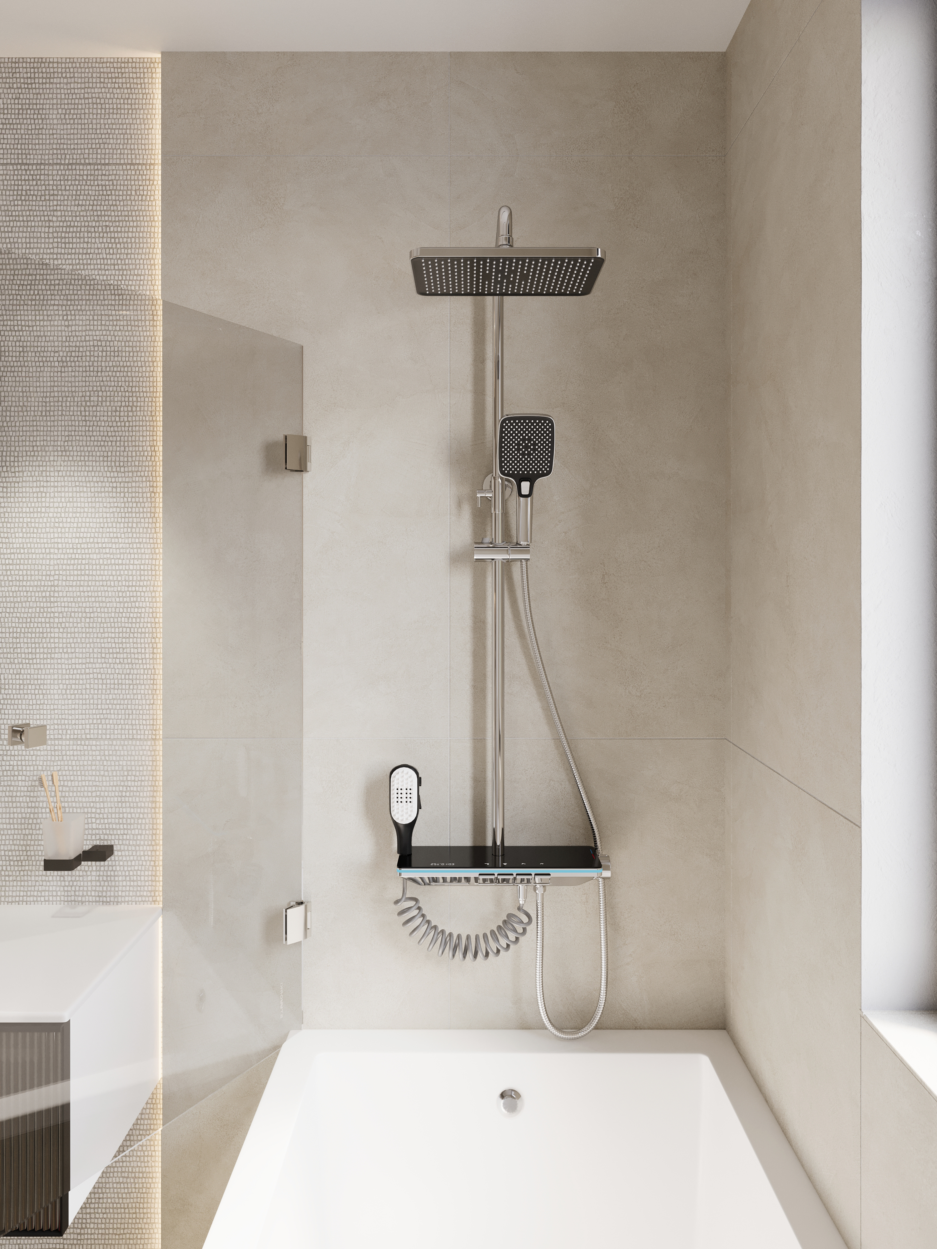 Душевая стойка STWORKI Оденсе S12160CR со смесителем, хром