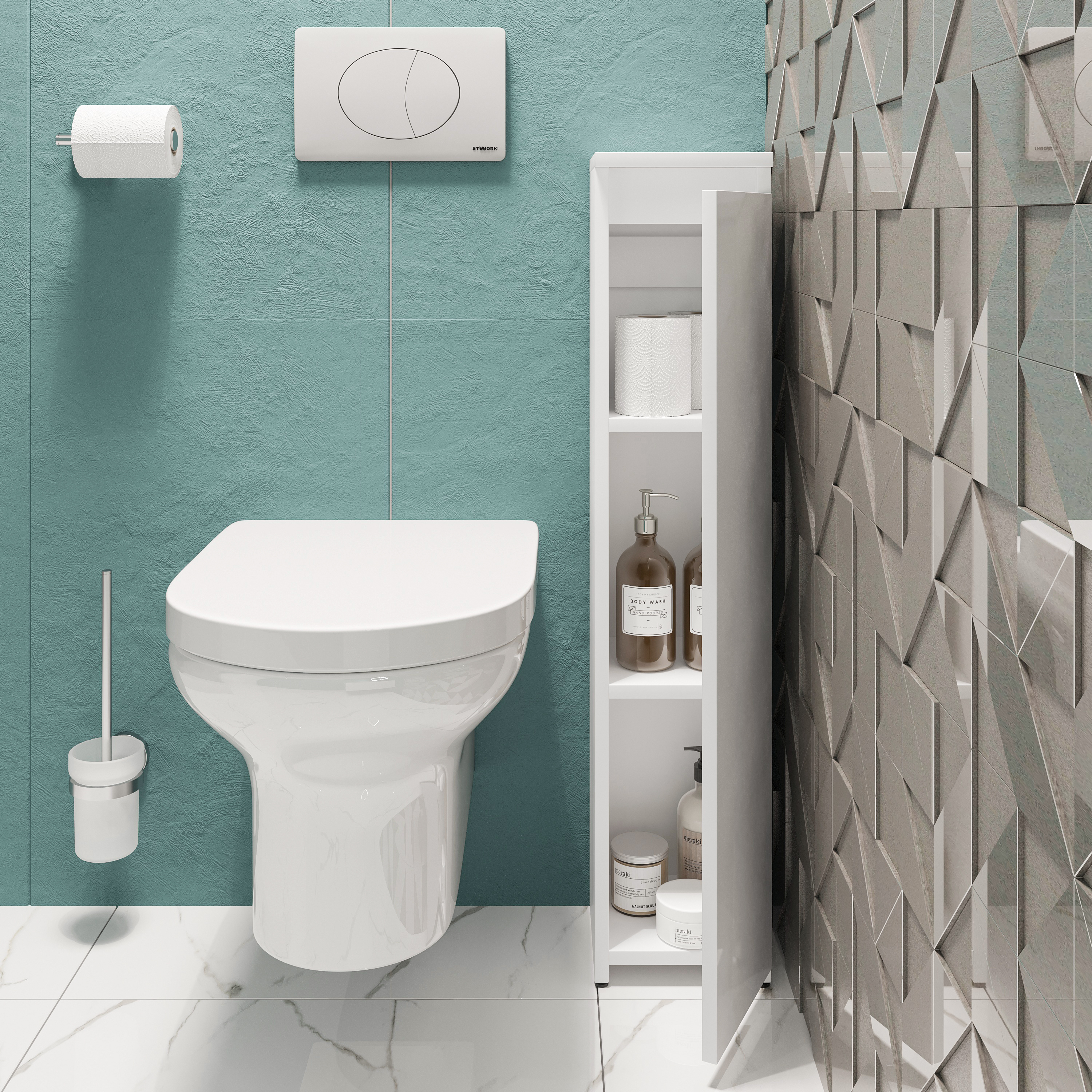 Тумба в туалет DIWO Суздаль 20x95x20 см, белая