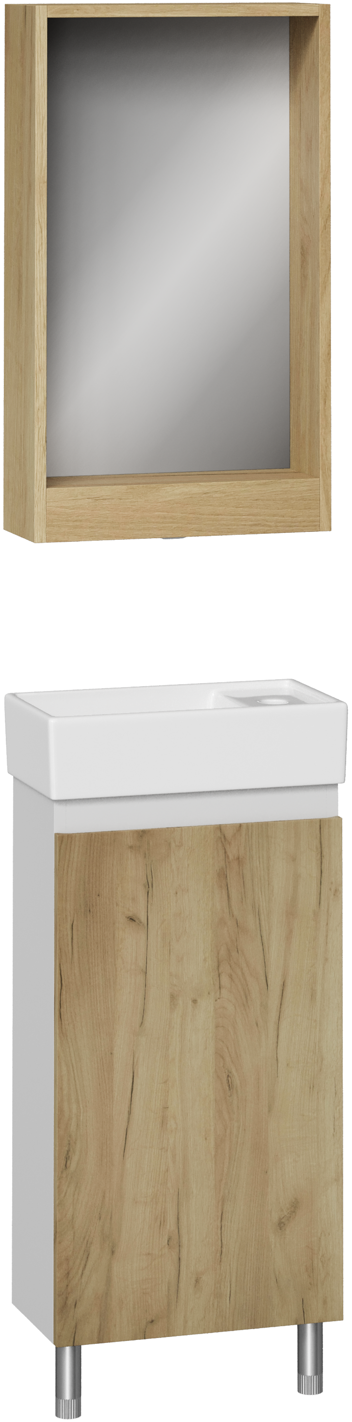 Мебель для ванной комнаты DIWO Кострома 40 напольная, дуб крафт, зеркало Кострома