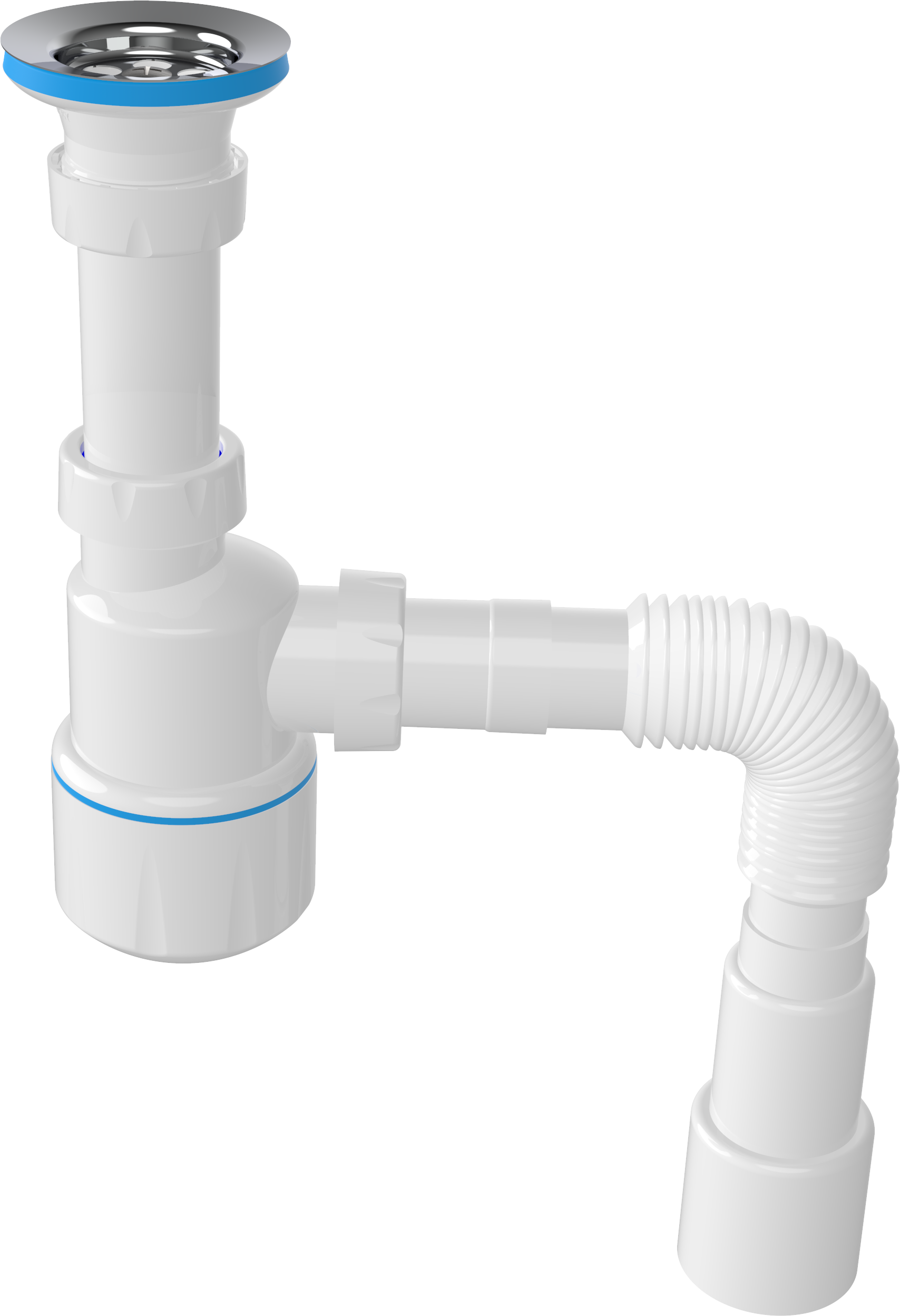 Сифон для раковины EWRIKA 5052860 32 мм, бутылочный, белый