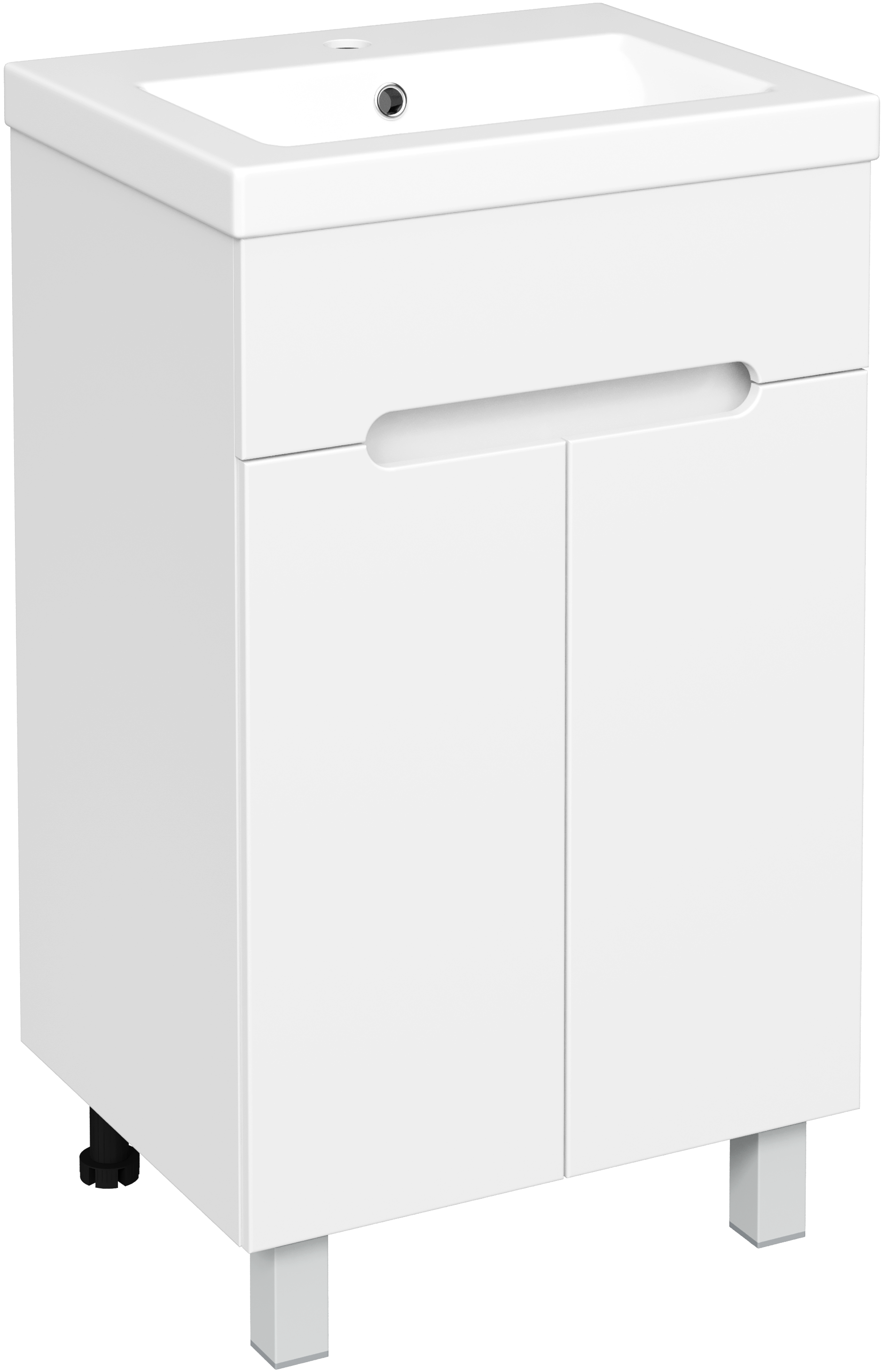 Тумба с раковиной DIWO Коломна 50 напольная, глянцевая белая