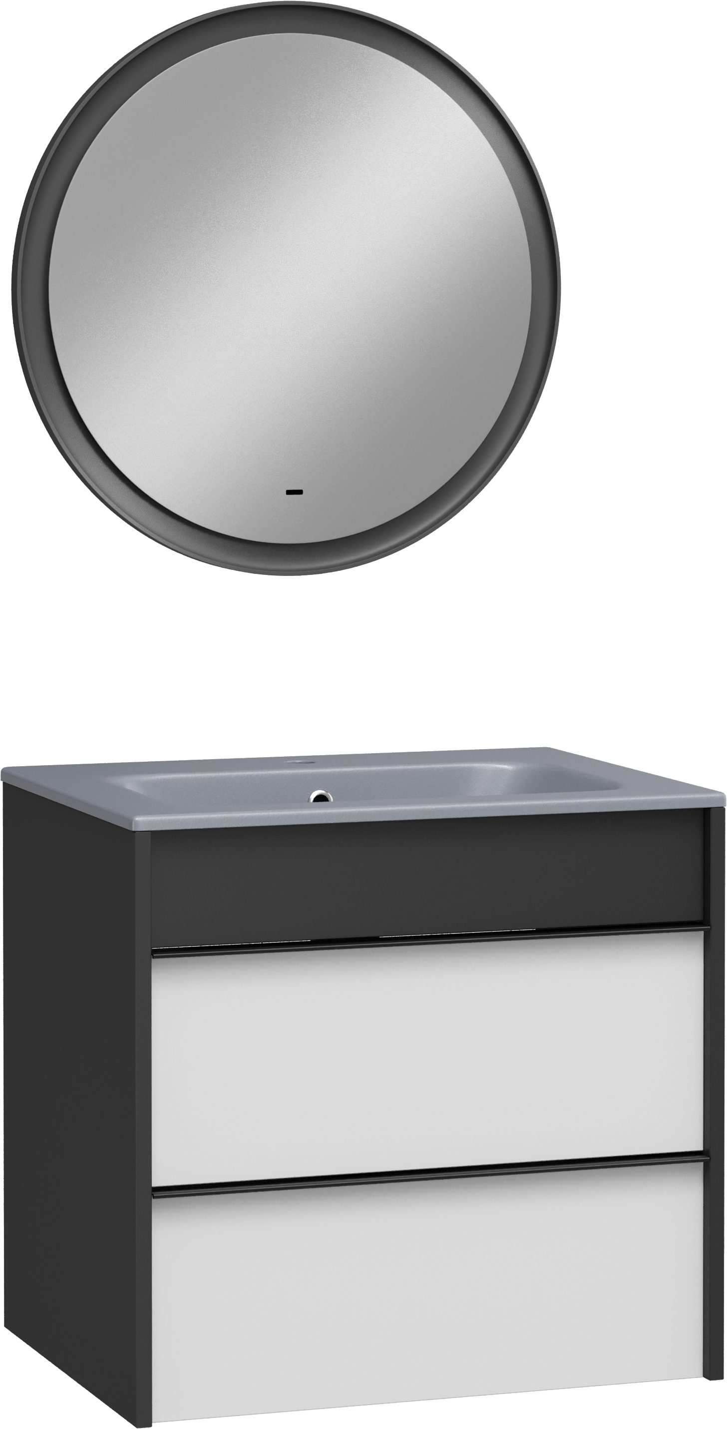Мебель для ванной комнаты STWORKI Гриндстед 60 белый матовый, антрацит матовый, раковина 43061-112-KL антрацит