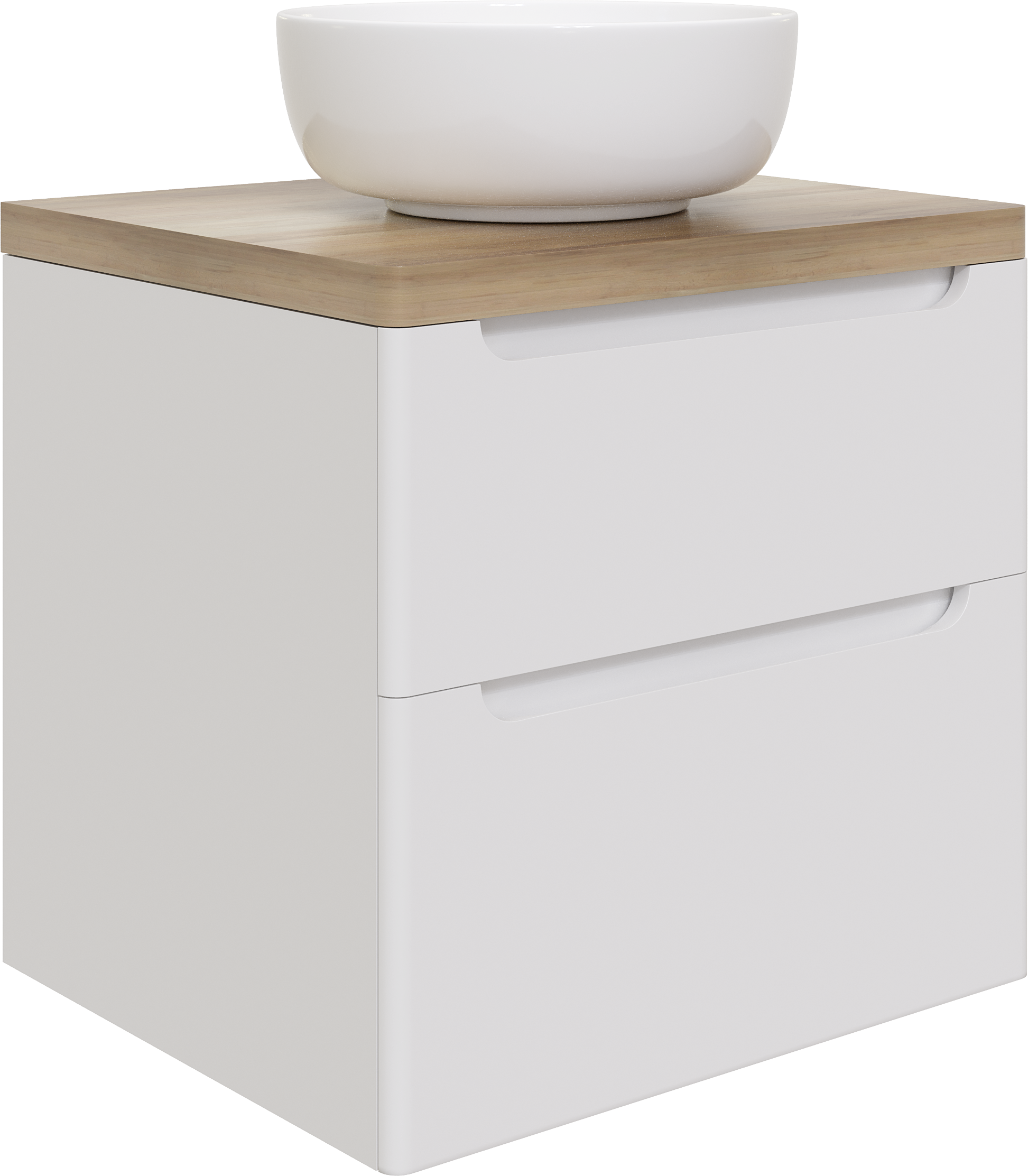 Тумба под раковину со столешницей STWORKI Берген 60 белая, столешница светлая