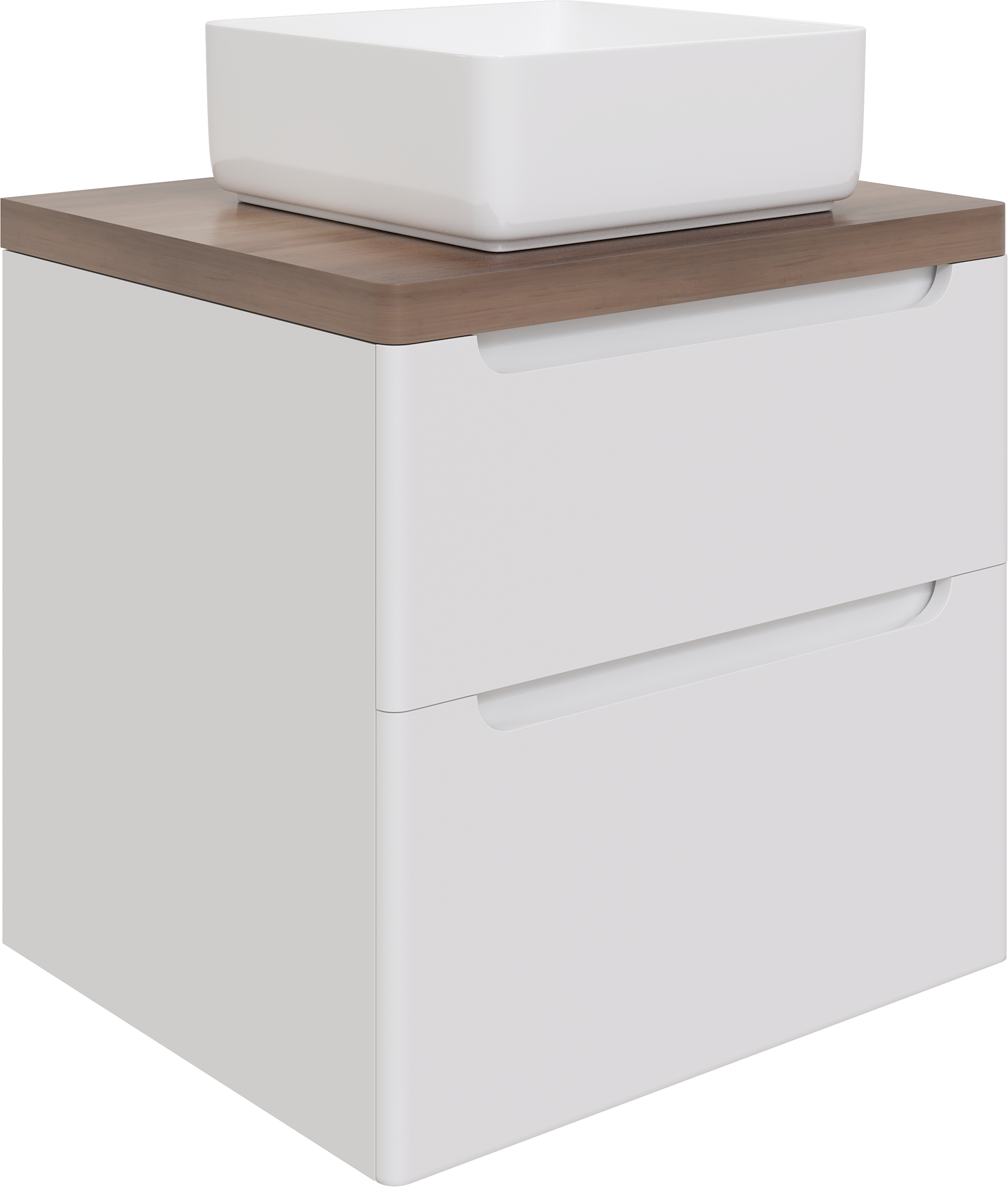 Тумба под раковину со столешницей STWORKI Берген 60 белая, столешница темная