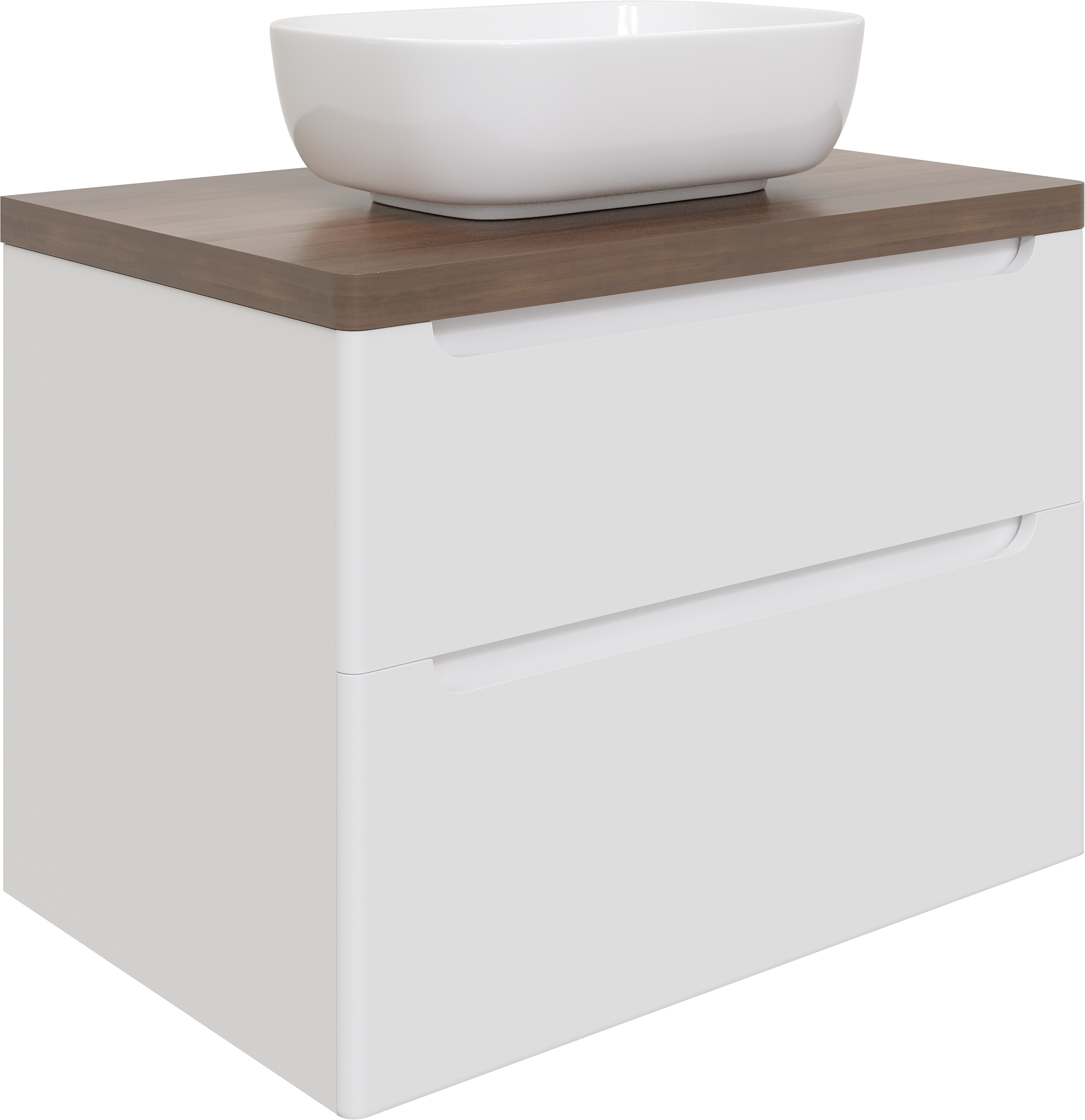 Тумба под раковину со столешницей STWORKI Берген 80 белая, столешница темная