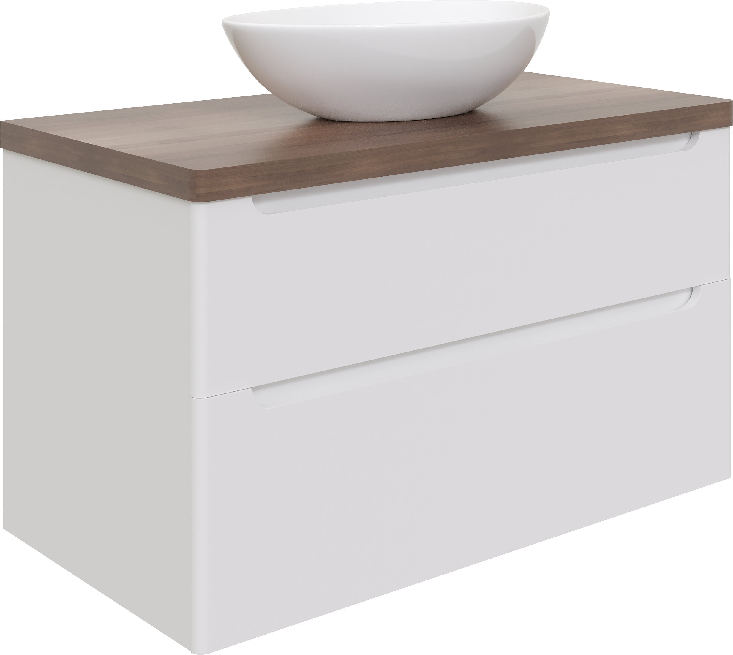 Тумба под раковину со столешницей STWORKI Берген 100 белая, столешница темная