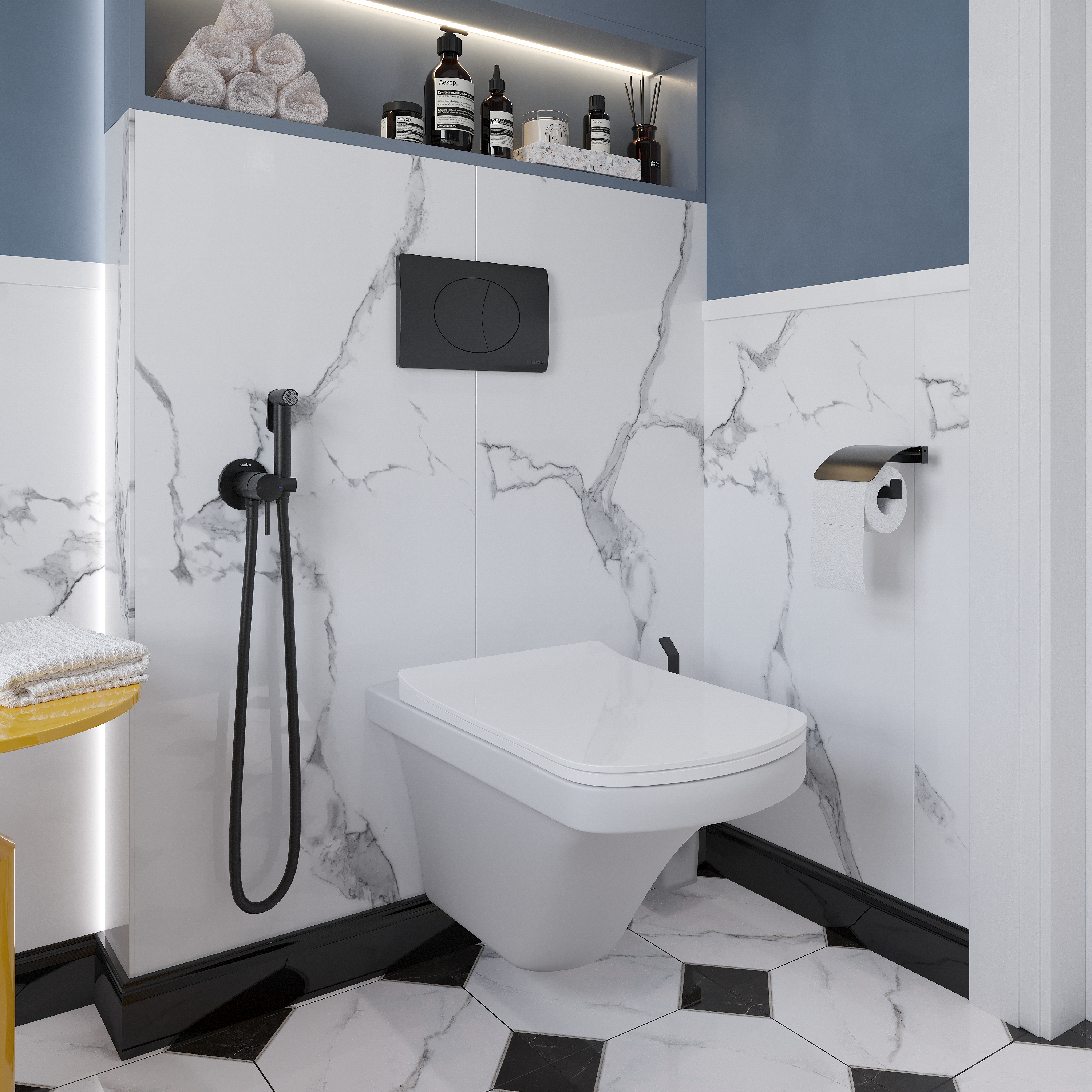 Держатель для туалетной бумаги DEKOR BANYO SS 304 Black SS304 007 01 04 настенный, матовый черный купить в Тамбове