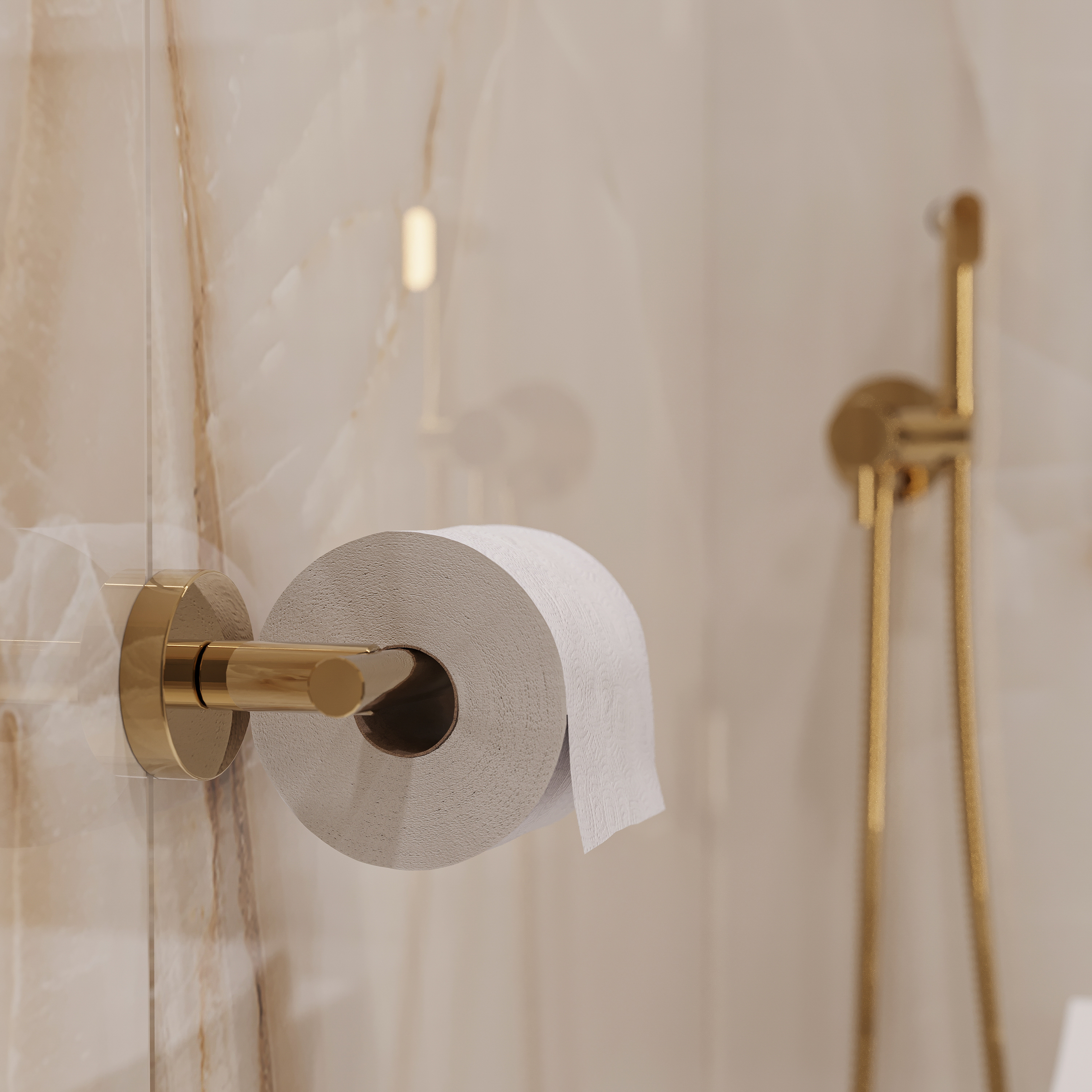 Держатель для туалетной бумаги DEKOR BANYO Alina Gold A40 407 02 настенный, золото купить в Тамбове