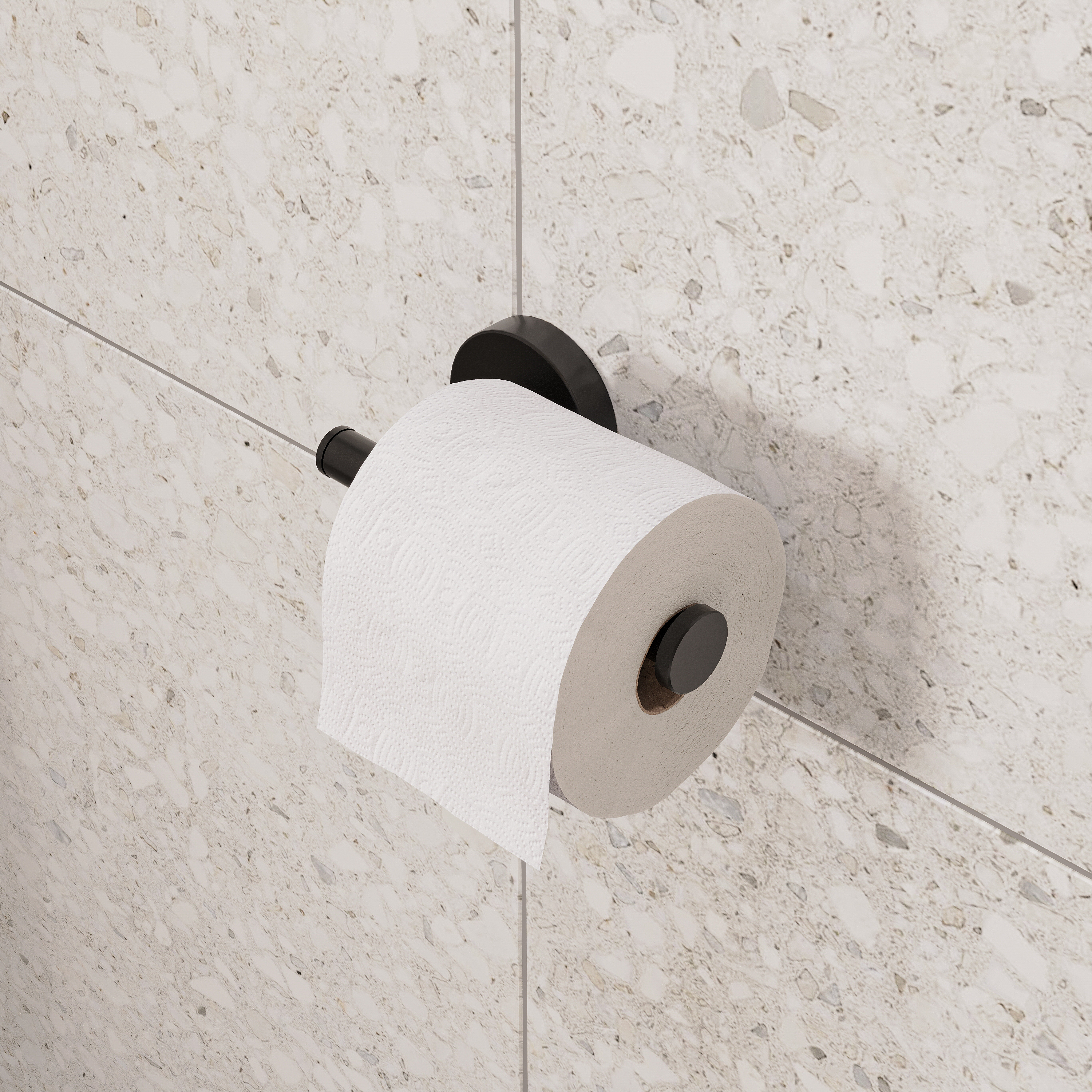 Держатель для туалетной бумаги DEKOR BANYO Alina Black A40 407 04 настенный, матовый черный купить в Тамбове