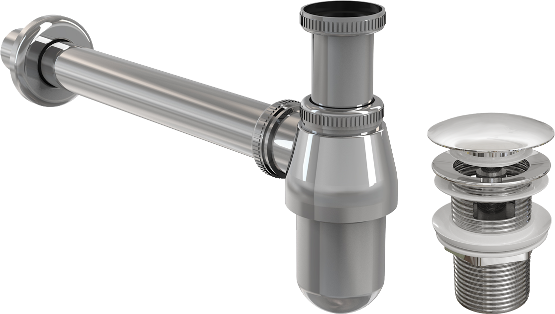 Комплект EWRIKA MO-08cr с сифоном для раковины AlcaPlast A431