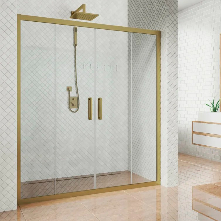 Душевая дверь в нишу Kubele DE019D4-CLN-BR 220 см, профиль бронза