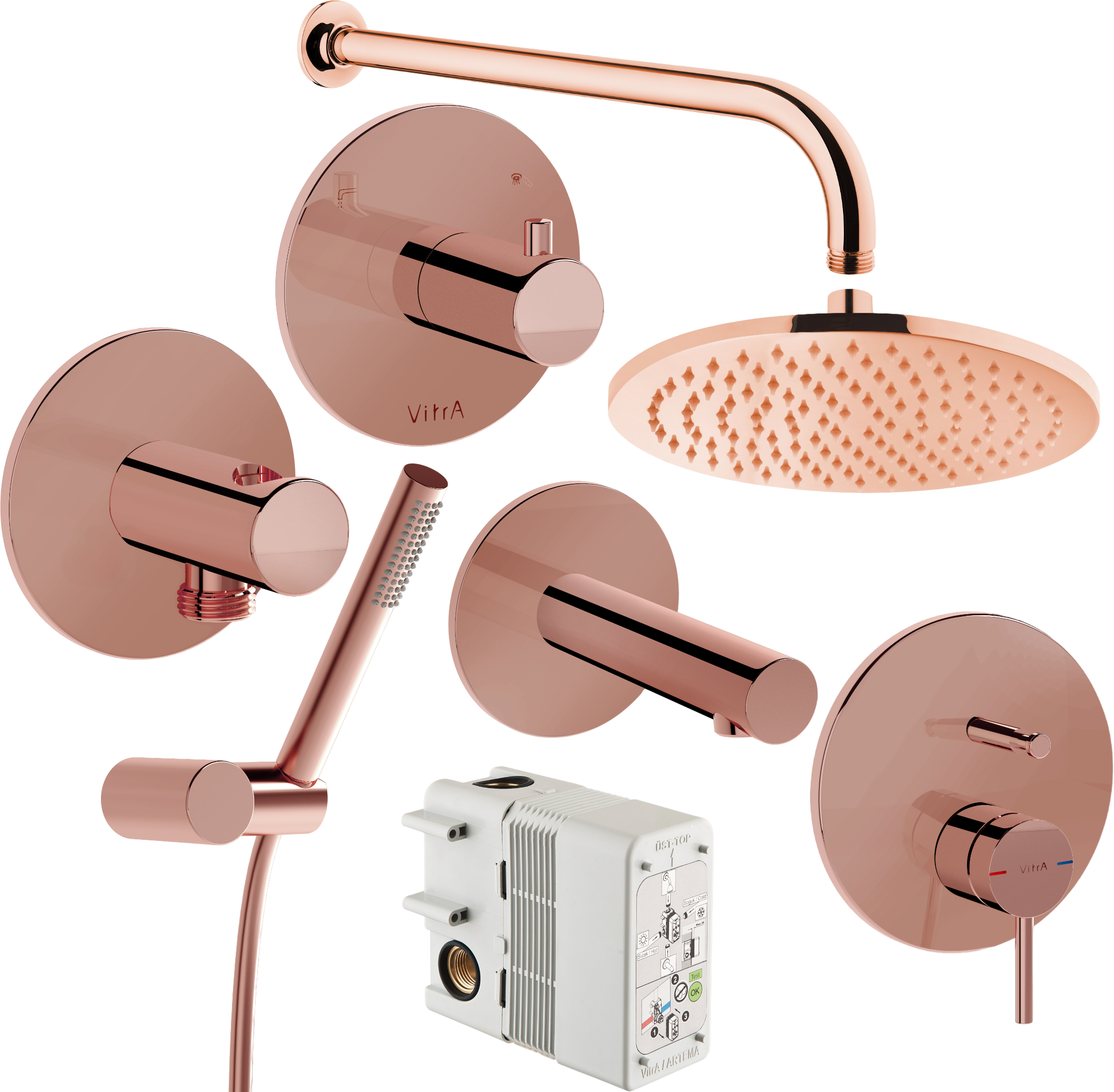 Душевой комплект VitrA Origin A49285EXP С ВНУТРЕННЕЙ ЧАСТЬЮ, медь