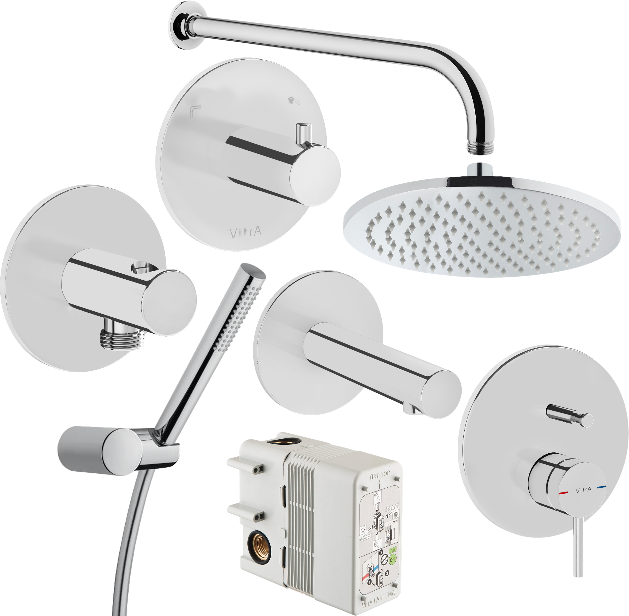 Душевой комплект VitrA Origin A49284EXP С ВНУТРЕННЕЙ ЧАСТЬЮ, хром