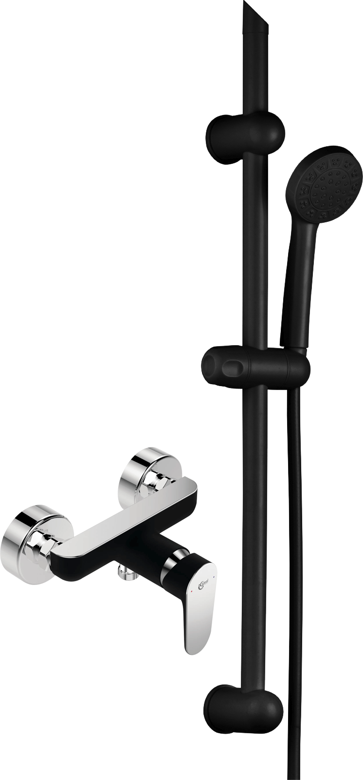 Душевой комплект DIWO Смоленск Душевой гарнитур DIWO Смоленск SM-05b черный + Смеситель для душа Ideal Standard Tyria BC156HS черный, хром
