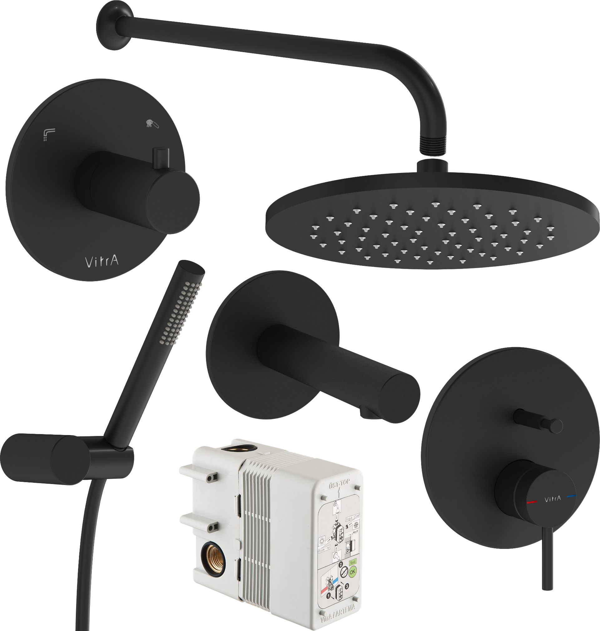 Душевой комплект VitrA Origin A49284EXP С ВНУТРЕННЕЙ ЧАСТЬЮ, черный матовый