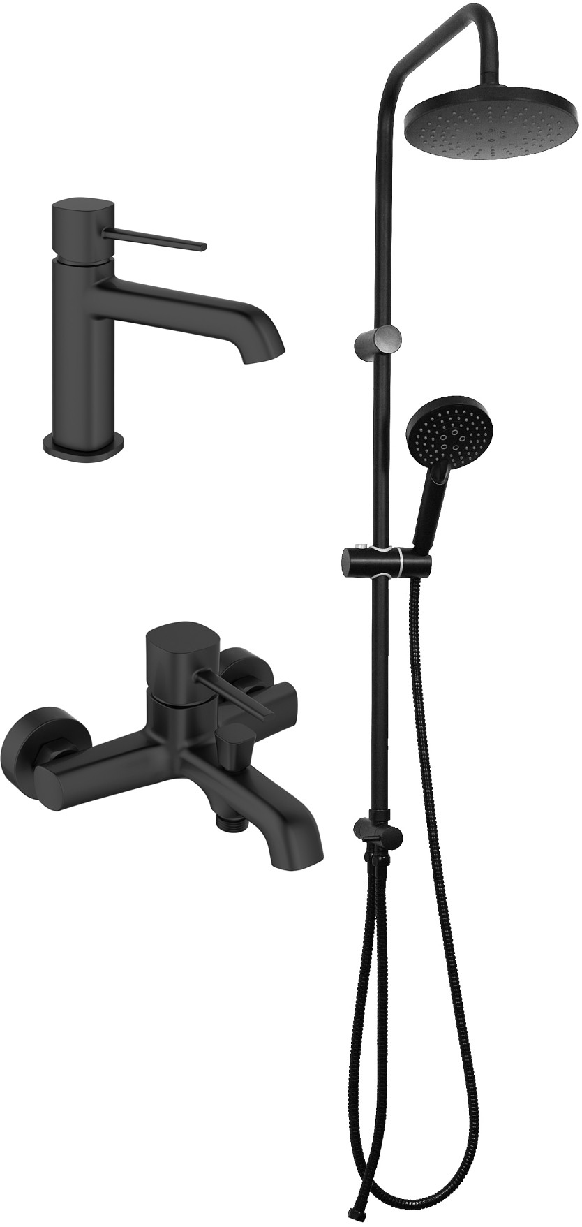 Душевой комплект STWORKI Эстерсунд ES-09b + ES-03b + ES-01b