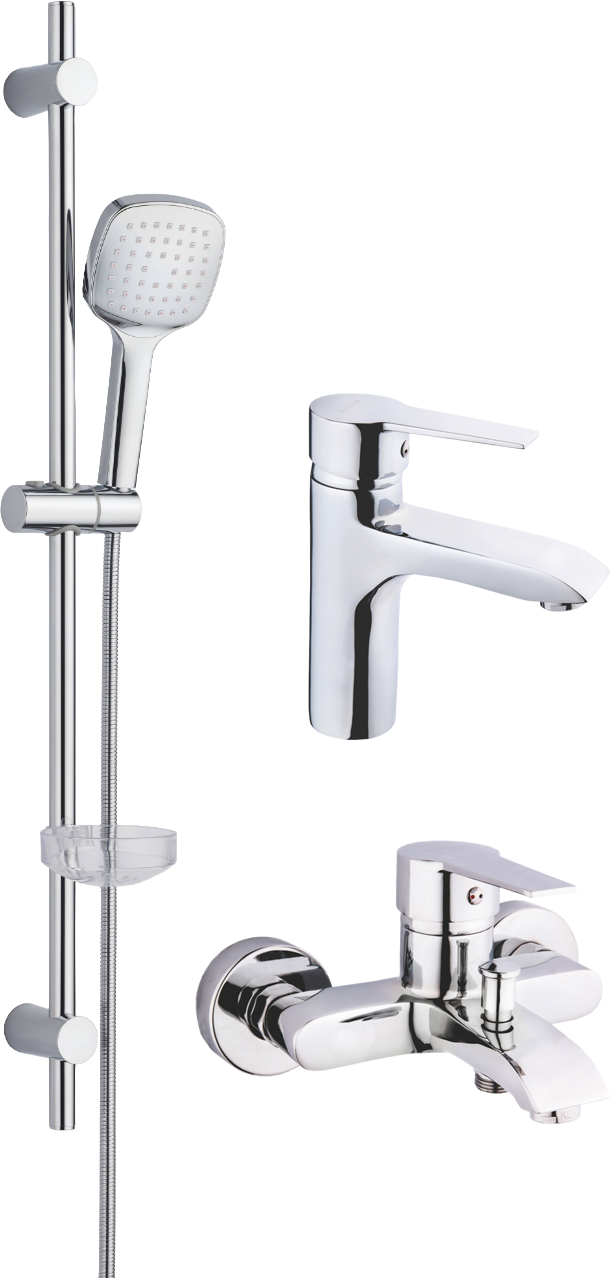 Комплект для ванной STWORKI XE-06cr + MG-SH01 + MG-SH02