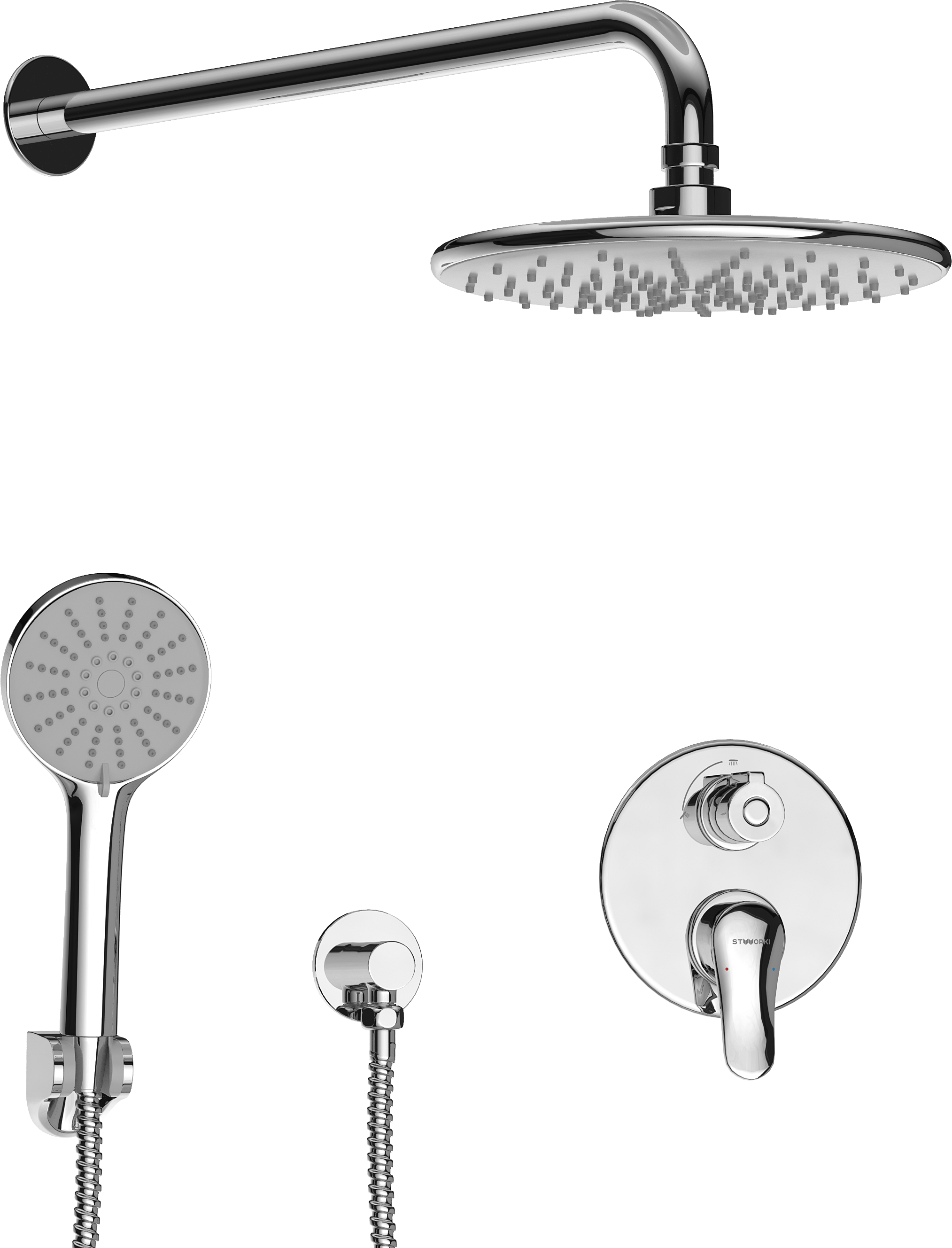 Душевой комплект STWORKI Ларвик P37268-122/1B-1 хром