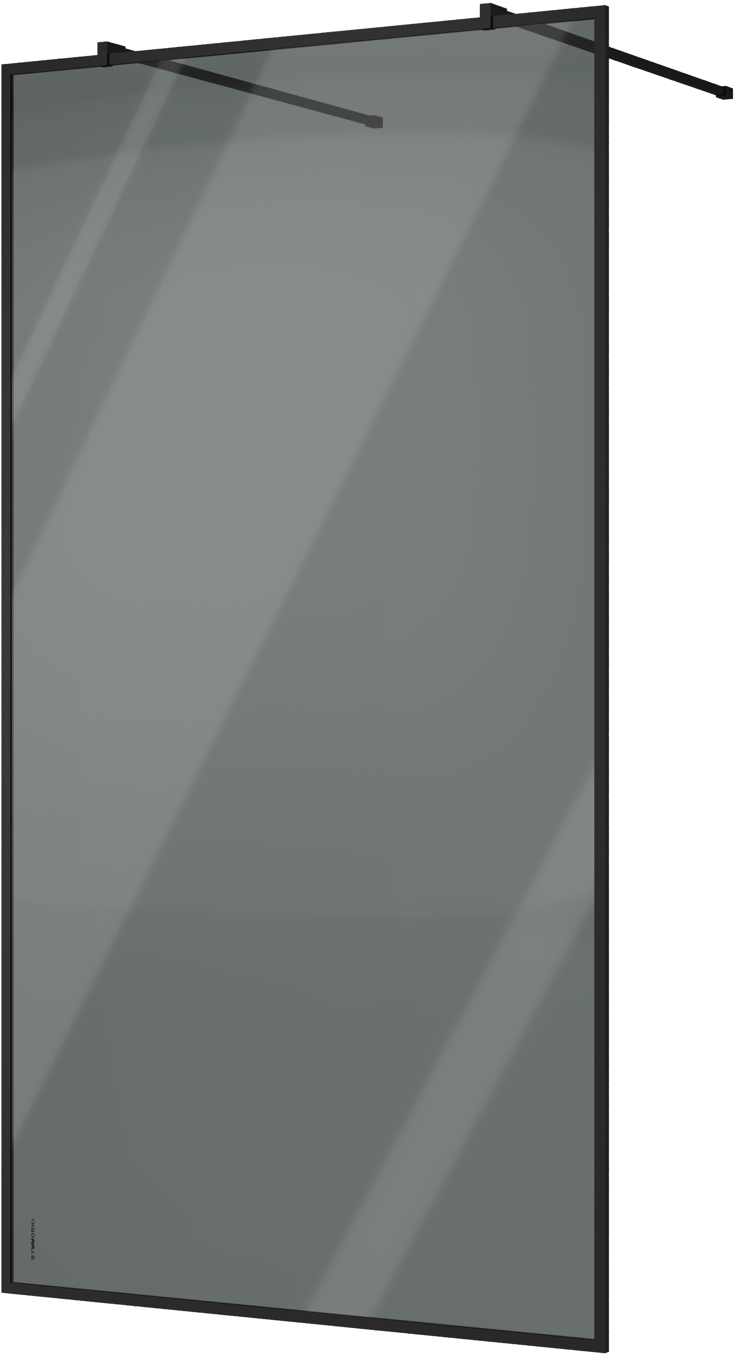 Душевая перегородка STWORKI Хельсинки 120 см, профиль черный матовый, тонированное стекло