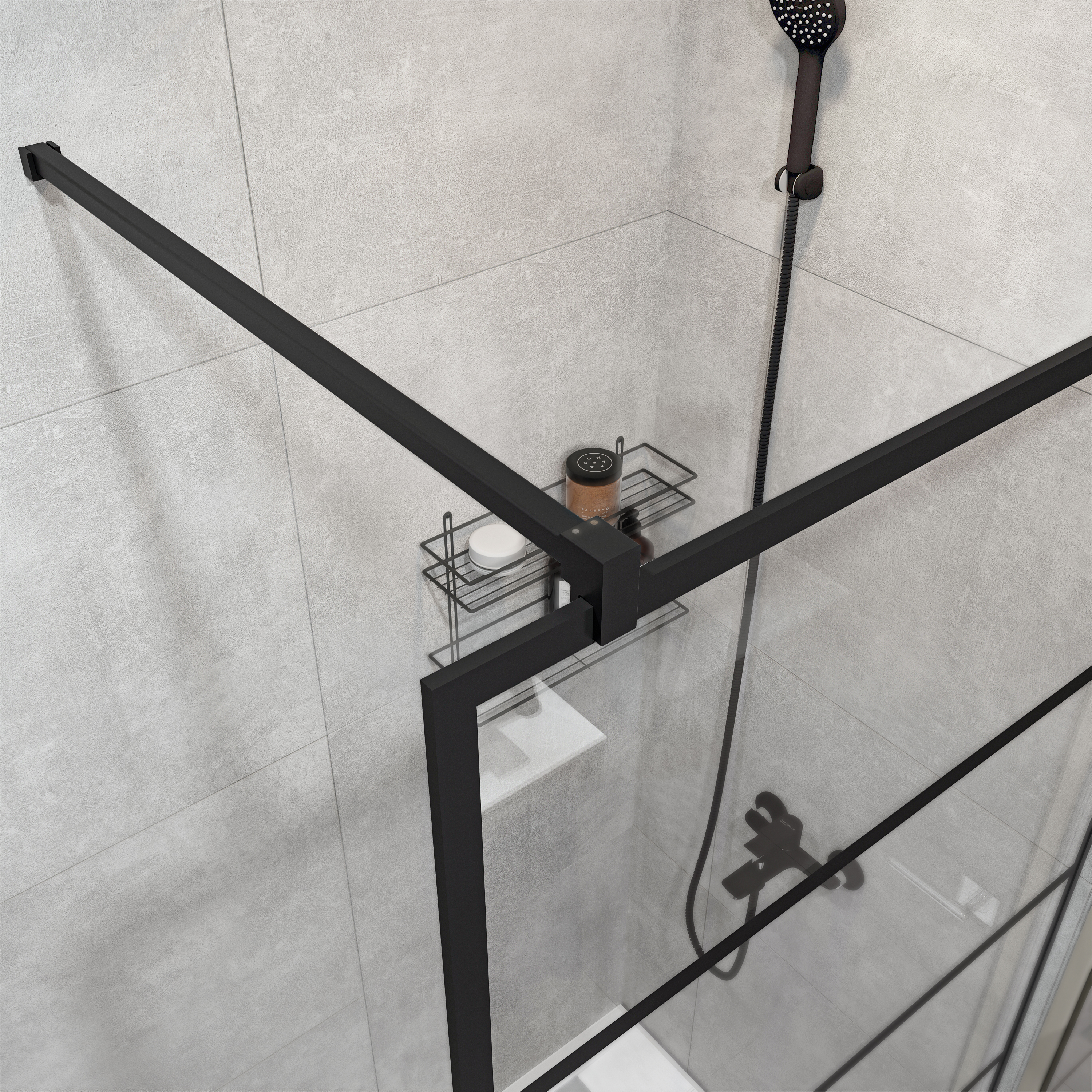 Душевая перегородка STWORKI Кронборг LOFT-GW- 105х220 105 см, профиль черный матовый купить в Тамбове