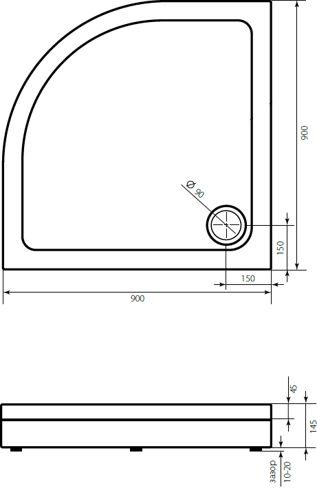 Поддон для душа STWORKI Хельсинки 90x90, с сифоном и экраном купить в Тамбове