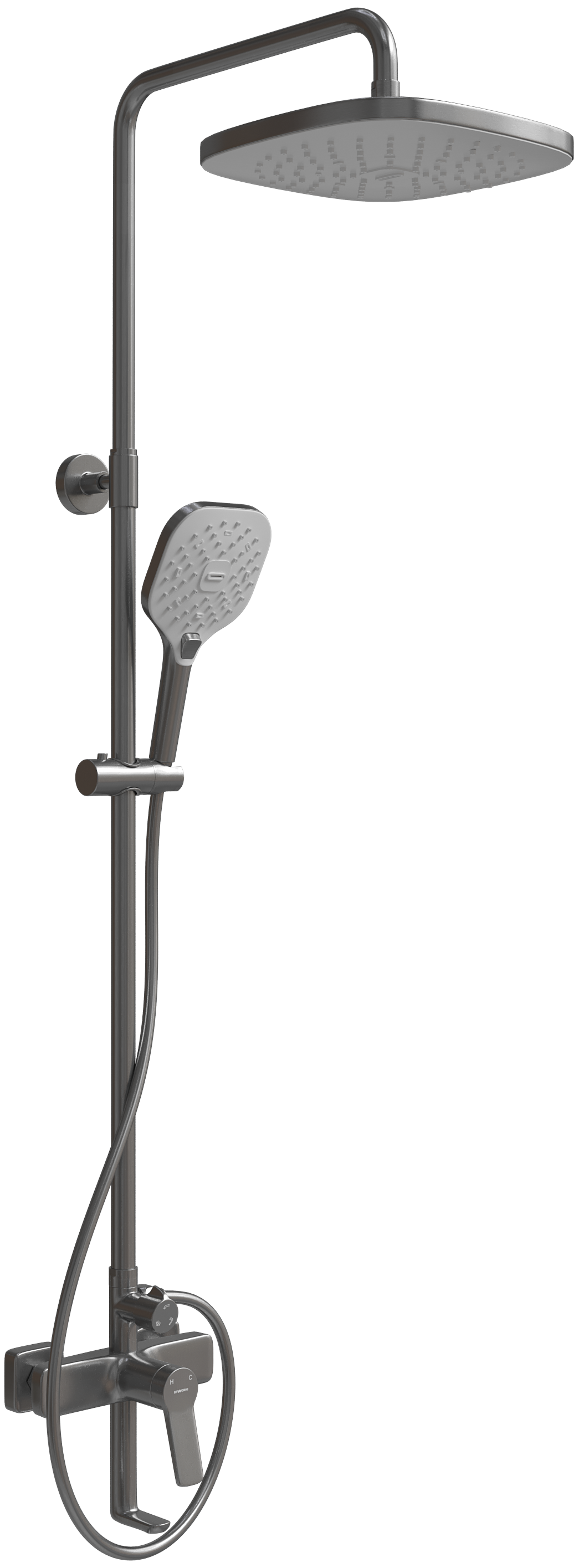 Душевая стойка STWORKI Ларвик HWB0502-P01GD, вороненая сталь